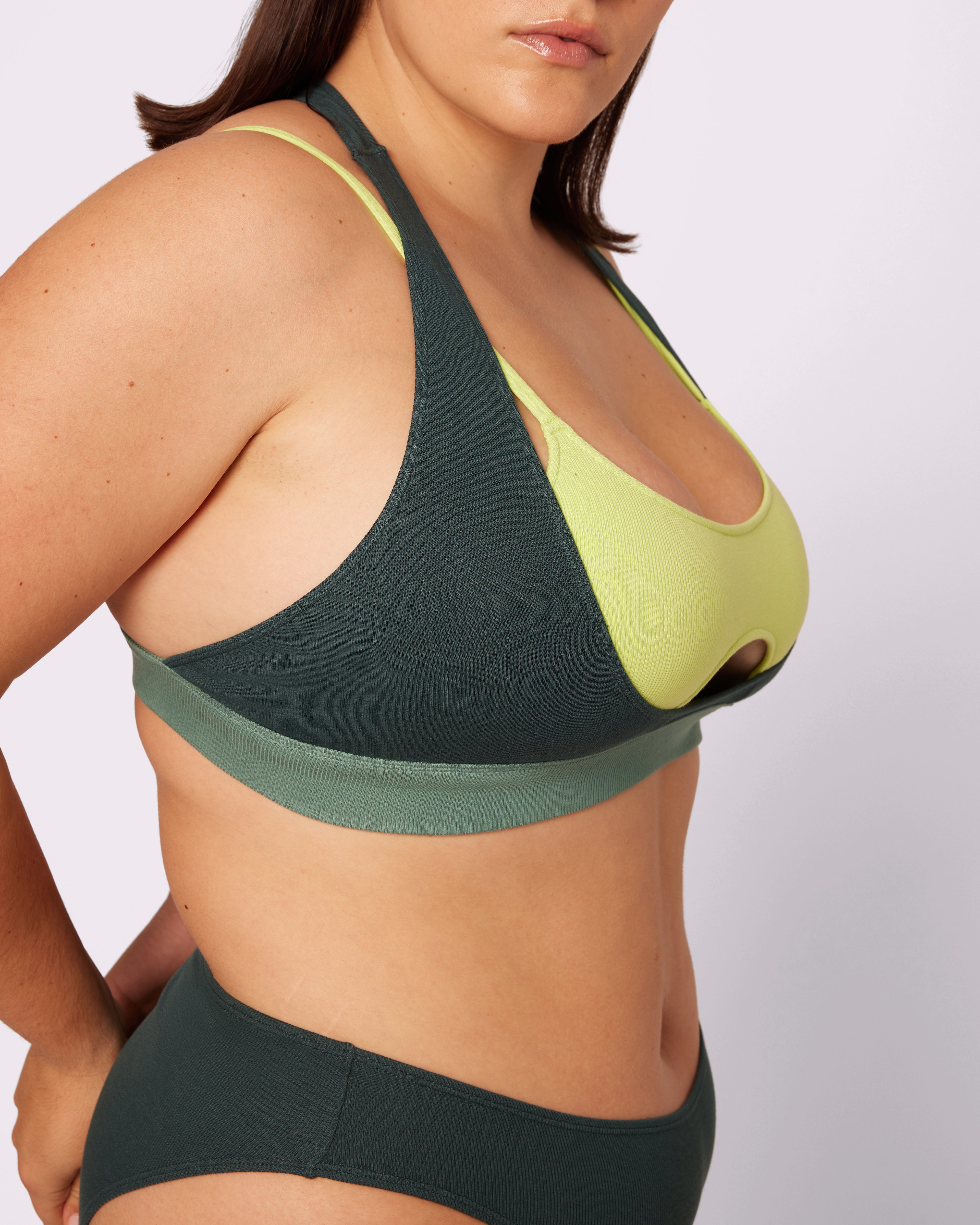 Peekaboo Scoop Layered Bralette | Lush Rib | Archive (Moonshine)、mySite、bengalsvssteelers