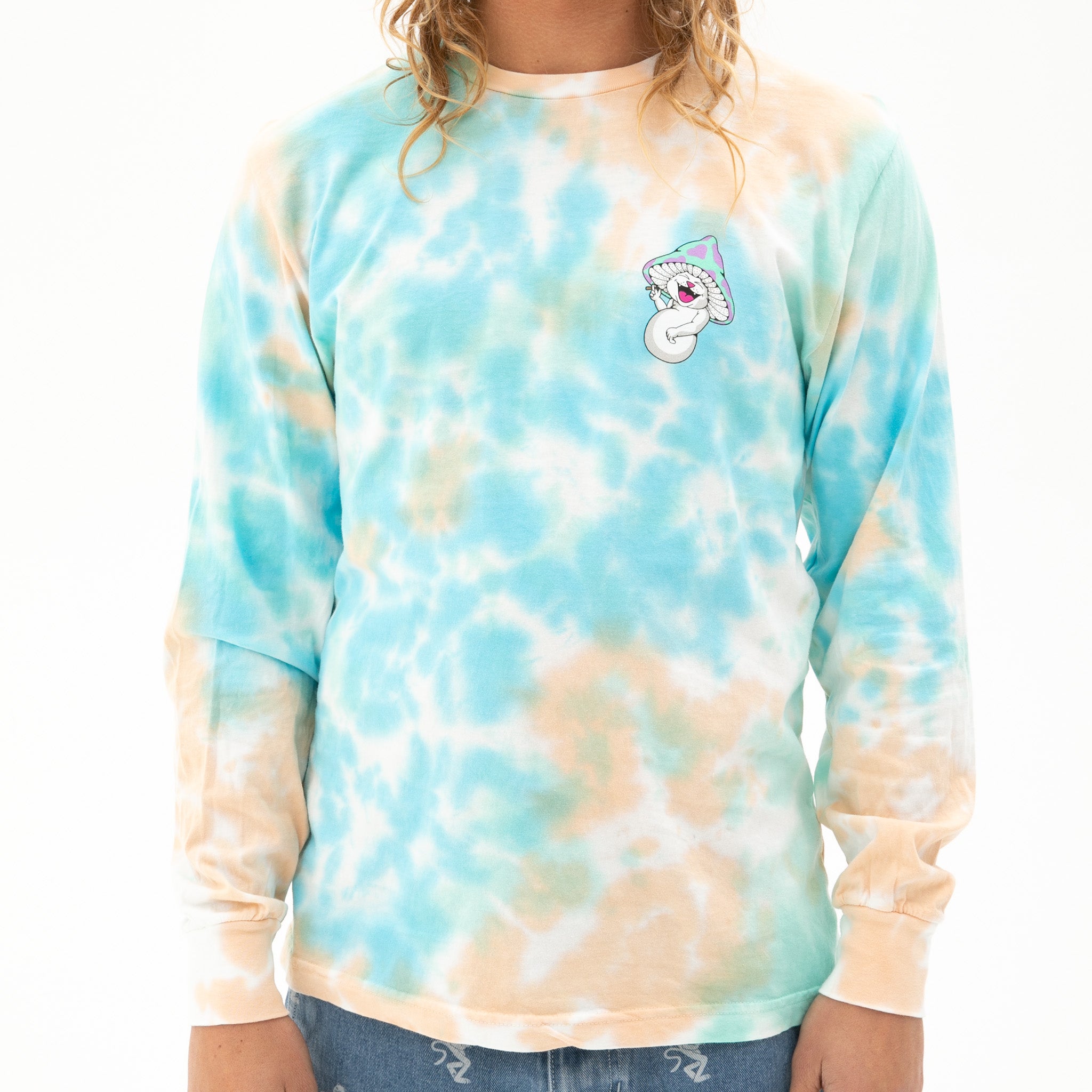  Kaleidoscopic Long Sleeve (Light Blue/Peach Tie Dye)、mySite、merchandisen