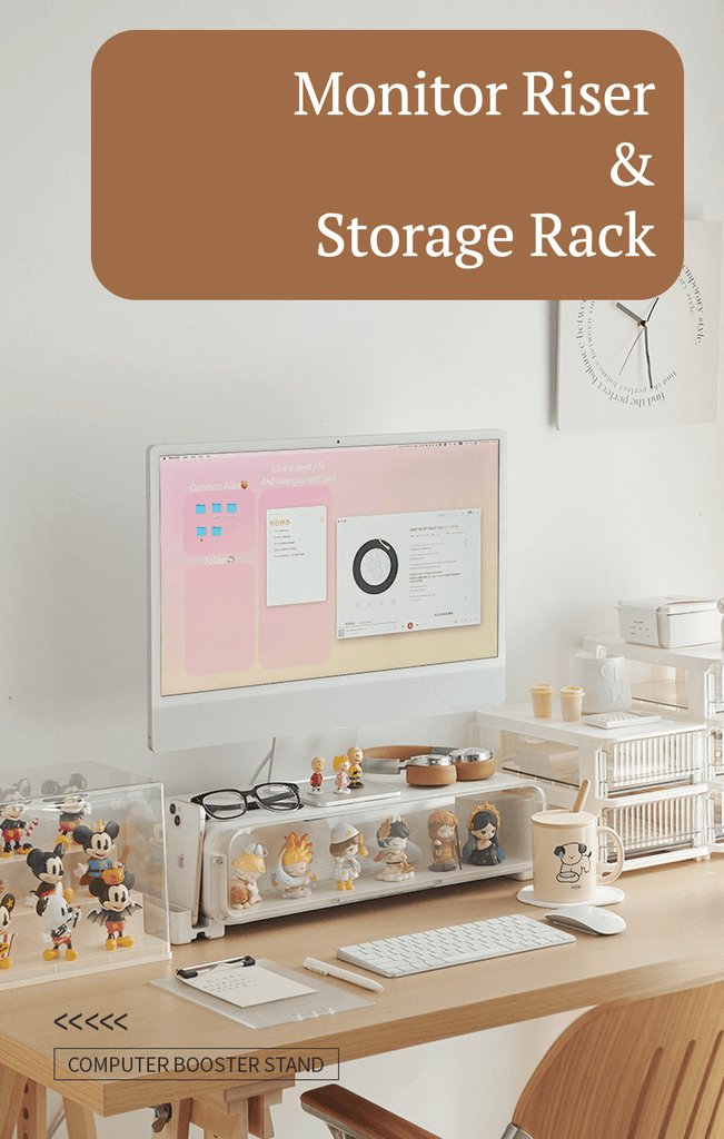 FigPalace riser doubles as a storage rack, offering functionality and elegance for your desk.