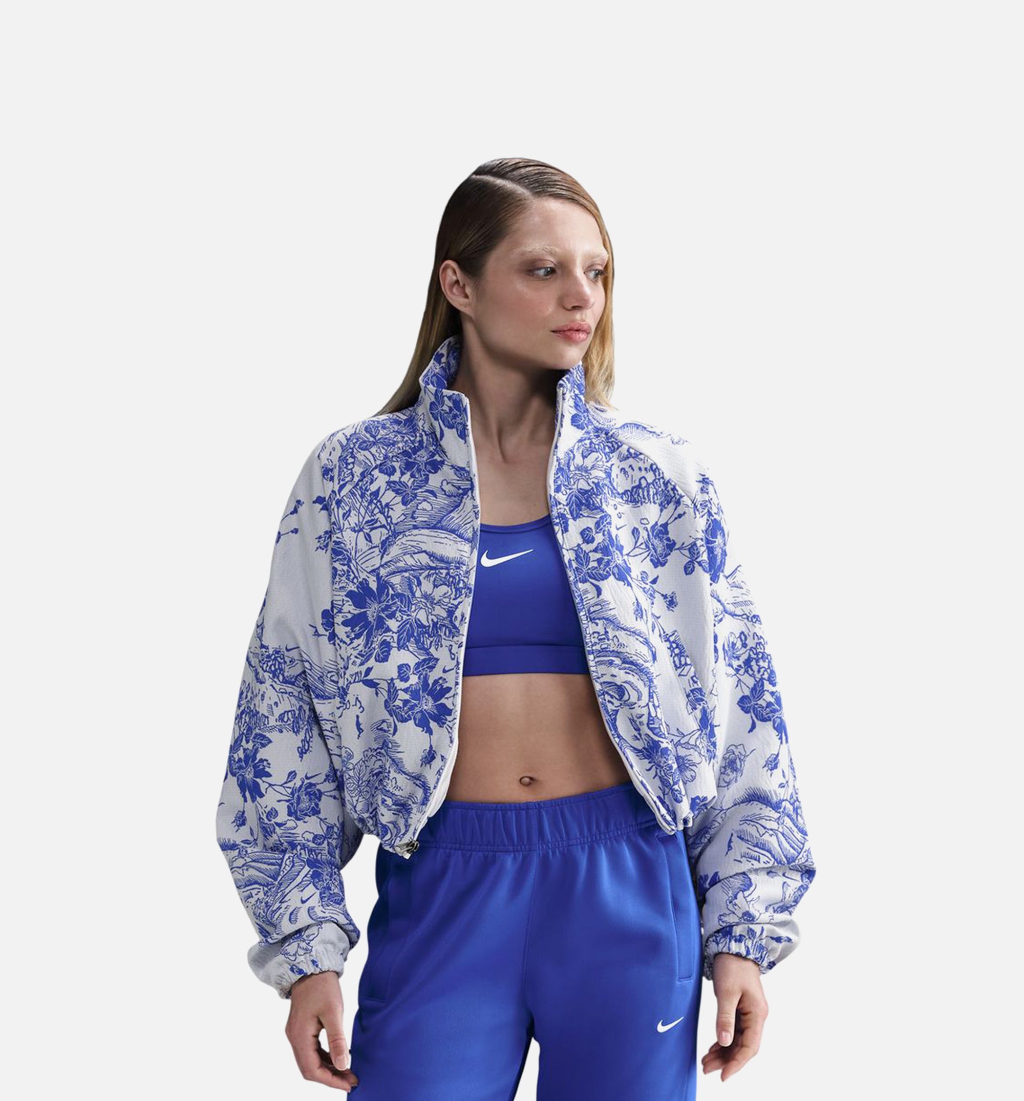NSW Jacquard Womens Track Jacket - White/Hyper Royal、mySite、dreamappss