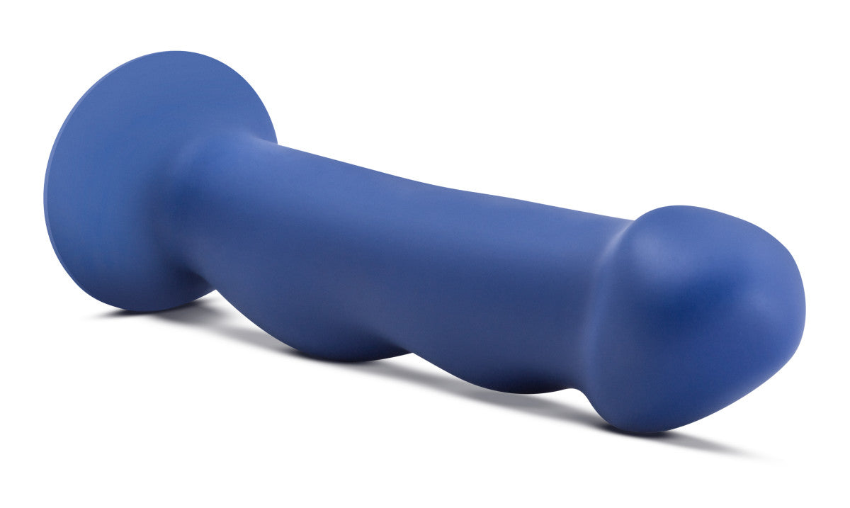 Avant By Blush® | Suko Indigo D12: Artisan 8 Inch Curved G-Spot Dildo with Suction Cup Base - Elegantly Made with Smooth Ultrasilk® Purio™ Silicone、mySite、bottomscart