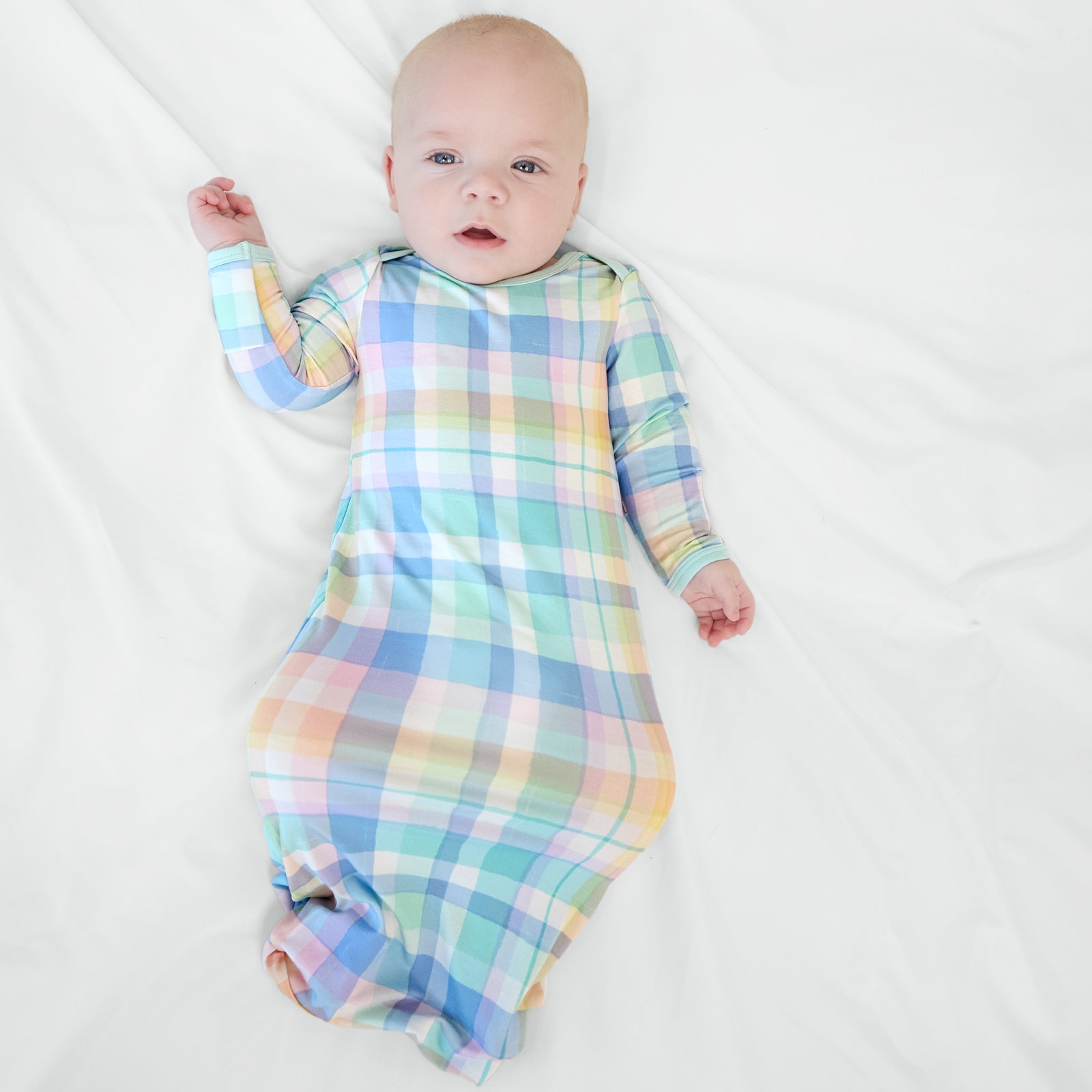 Pastel Plaid Infant Gown、mySite、g9winljtr