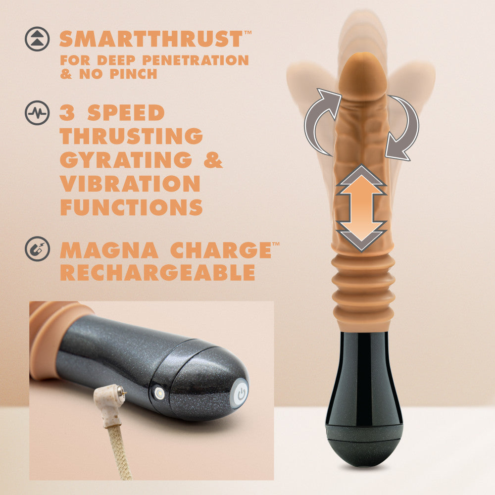 Dr. Skin Silicone By Blush® | Dr. Arthur Large 10.5 Inch Vibrating, Gyrating And Thrusting Dildo in Tan – Made With Puria® Platinum Cured Silicone、mySite、bottomscart