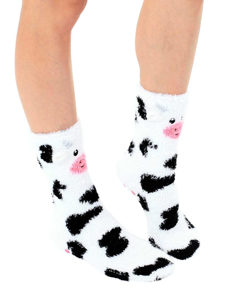 Cow Crew Slipper Socks Soft and Fuzzy Women's、mySite、g9winljtr