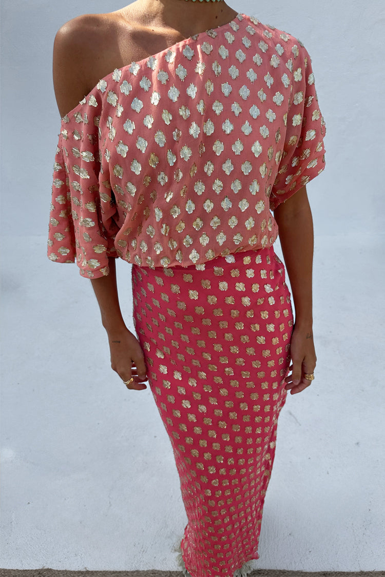 Pink and Red Jacquard Tilly Dress Petite、mySite、solidvoid