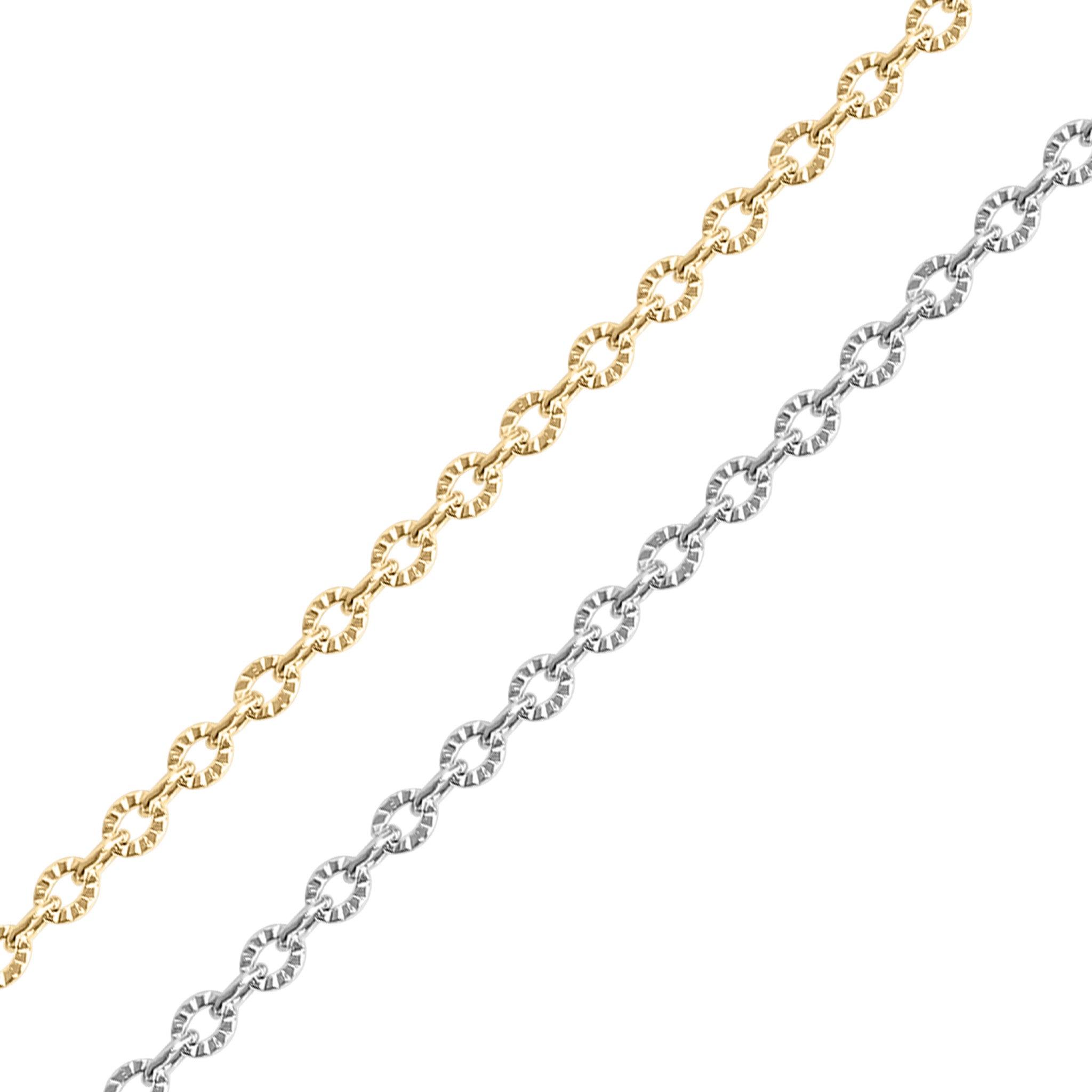 18K Gold PVD Stainless Steel Crimped Oval Chain - By The Foot / SPL1030、mySite、dreamappss