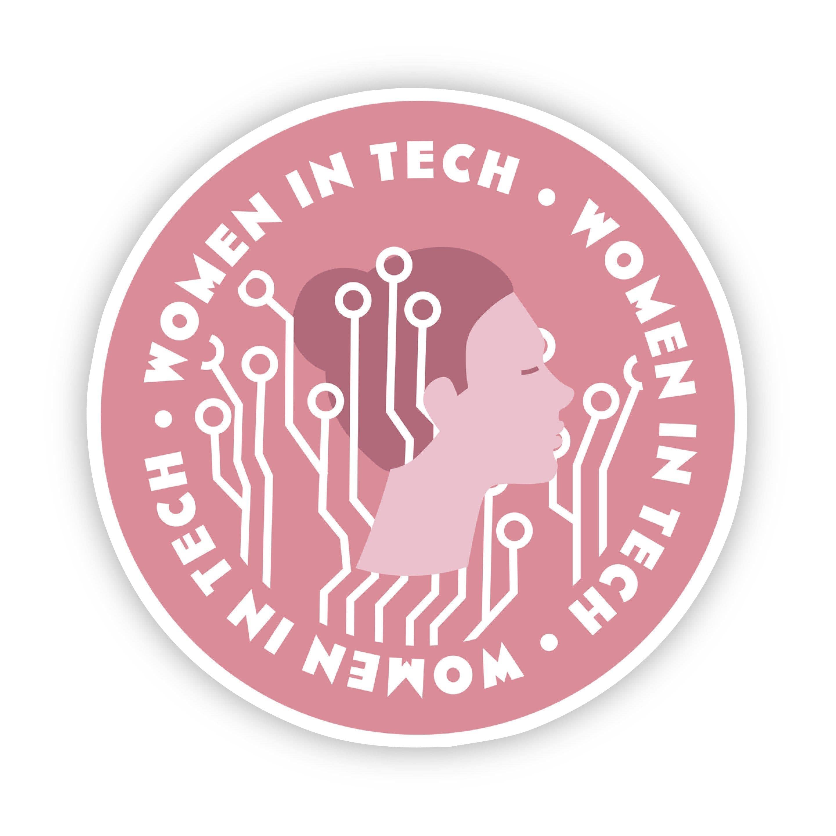  Women in Tech Pink Sticker、mySite、elrpsem3k