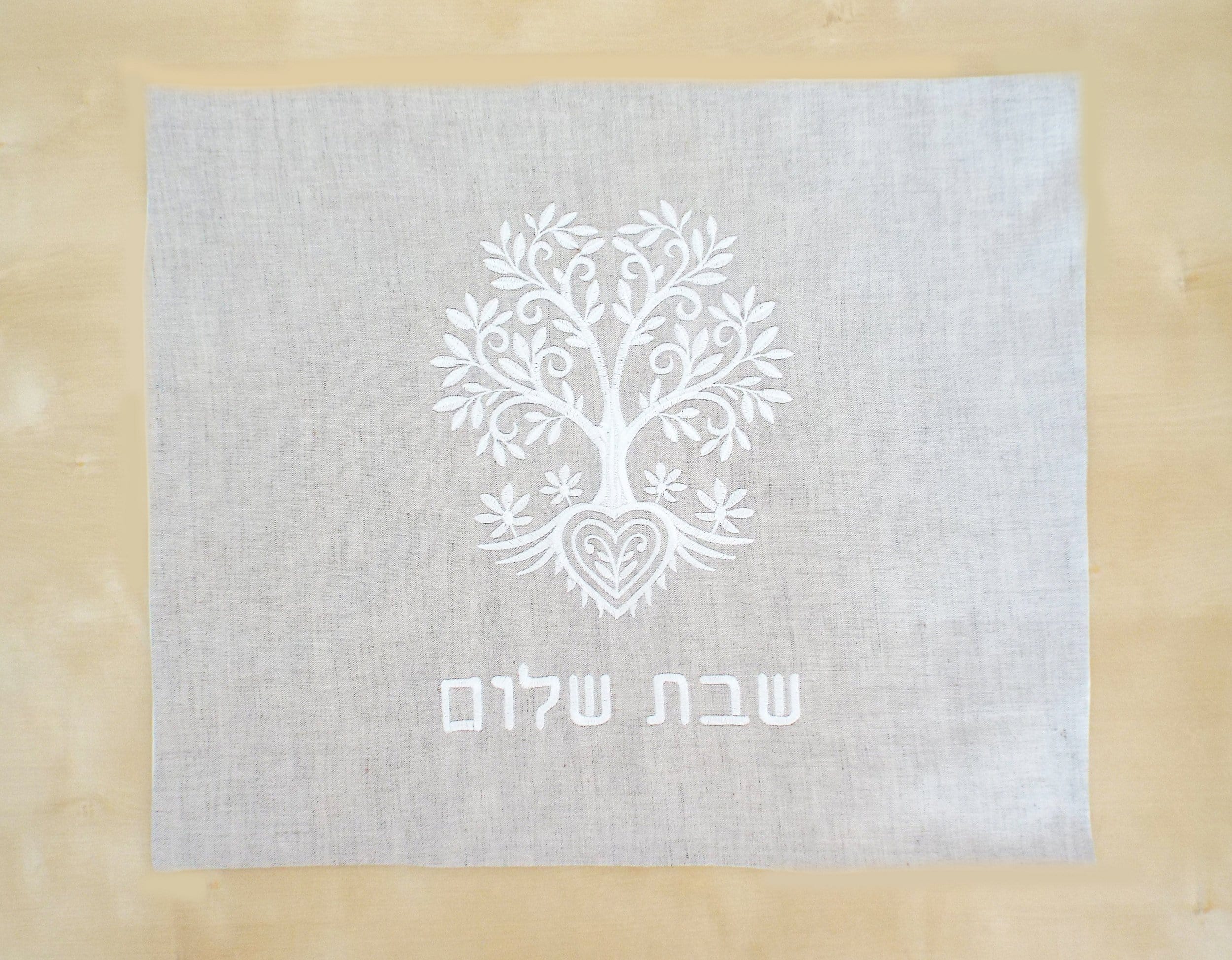 Embroidered Tree of Life Beige Challah Cover、mySite、topwebapps