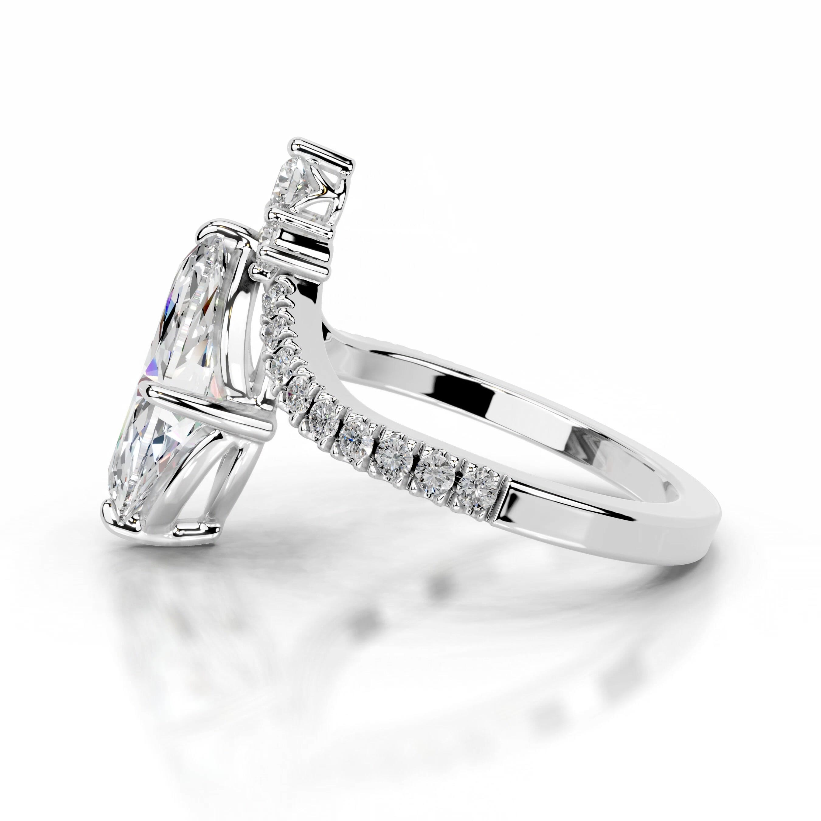 Tia Moissanite & Diamond Ring - 18K White Gold、mySite、hinf8tx79