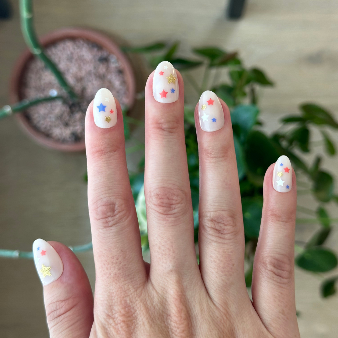 Star Spangled Party - Press-On | Short | Almond、mySite、solidvoid