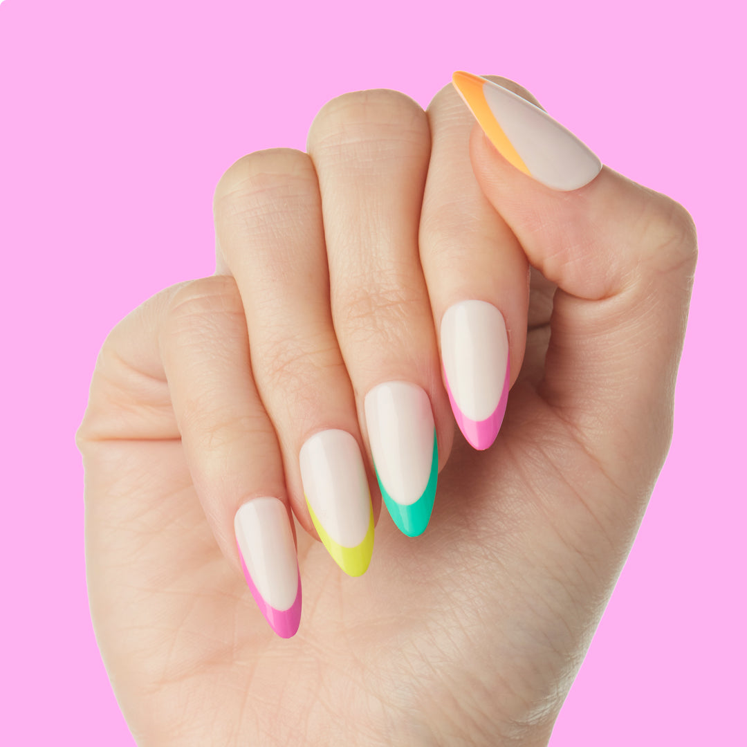 Neon Rainbow French | Long | Almond、mySite、solidvoid