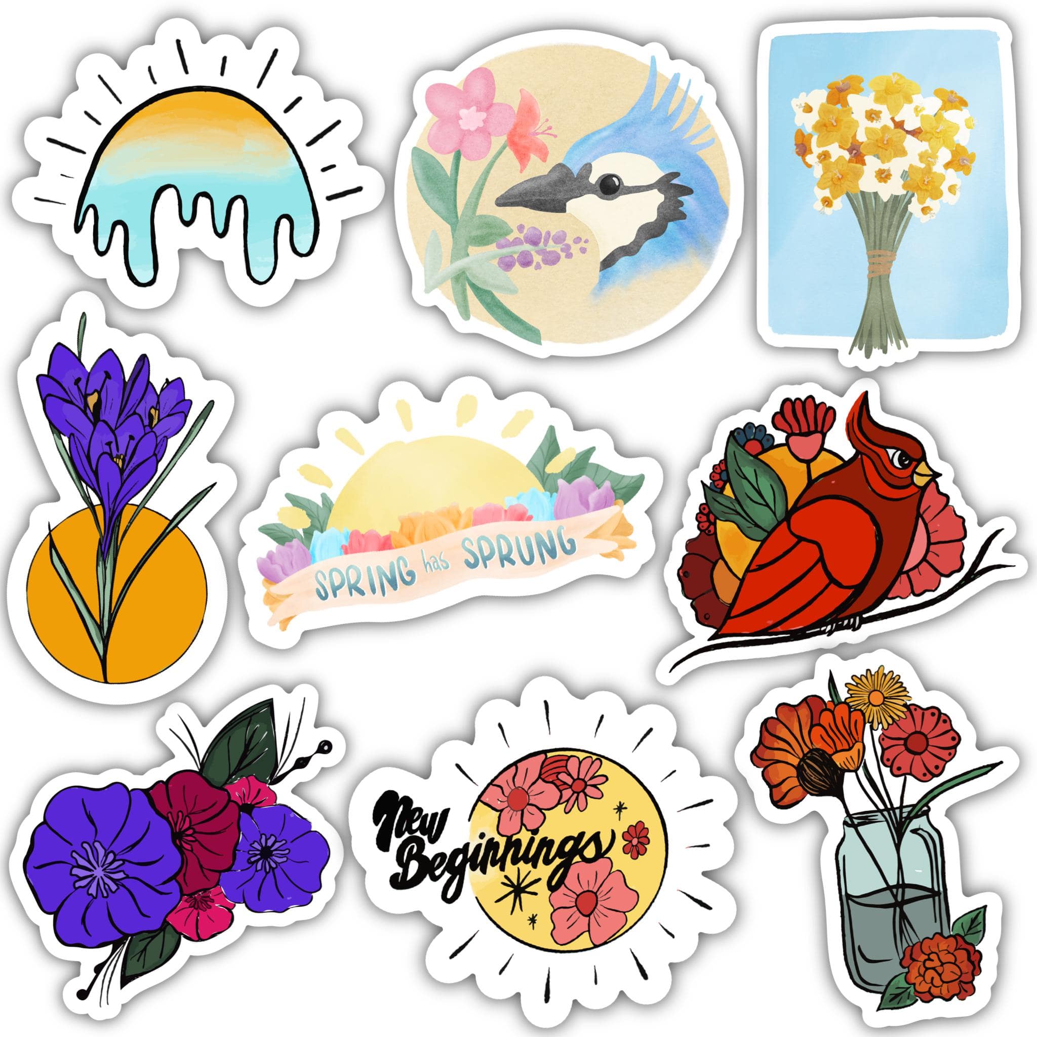  Spring Sticker 9 Pack、mySite、elrpsem3k