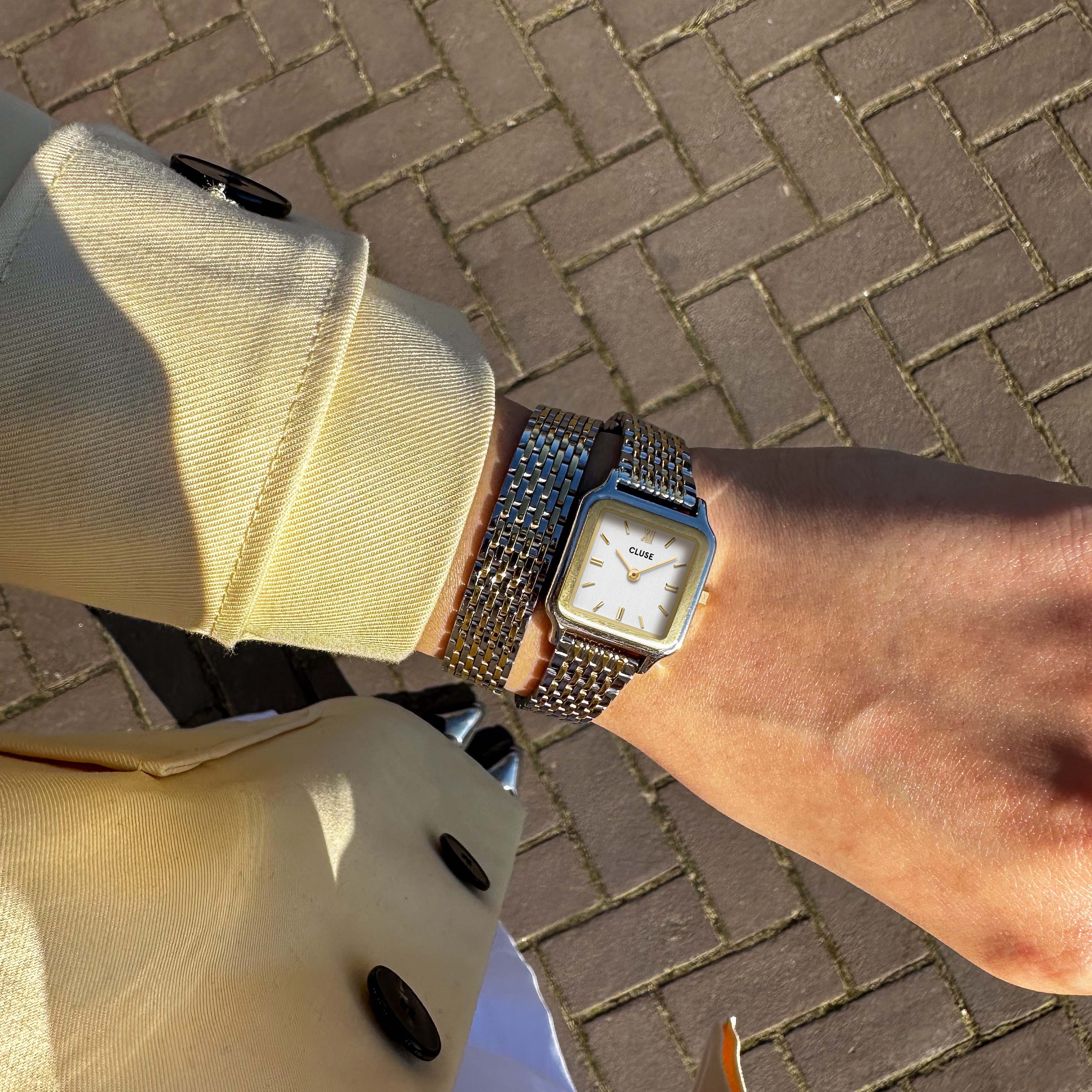 Gracieuse Petite Watch Double Steel, White, Two-tone、mySite、botmansion