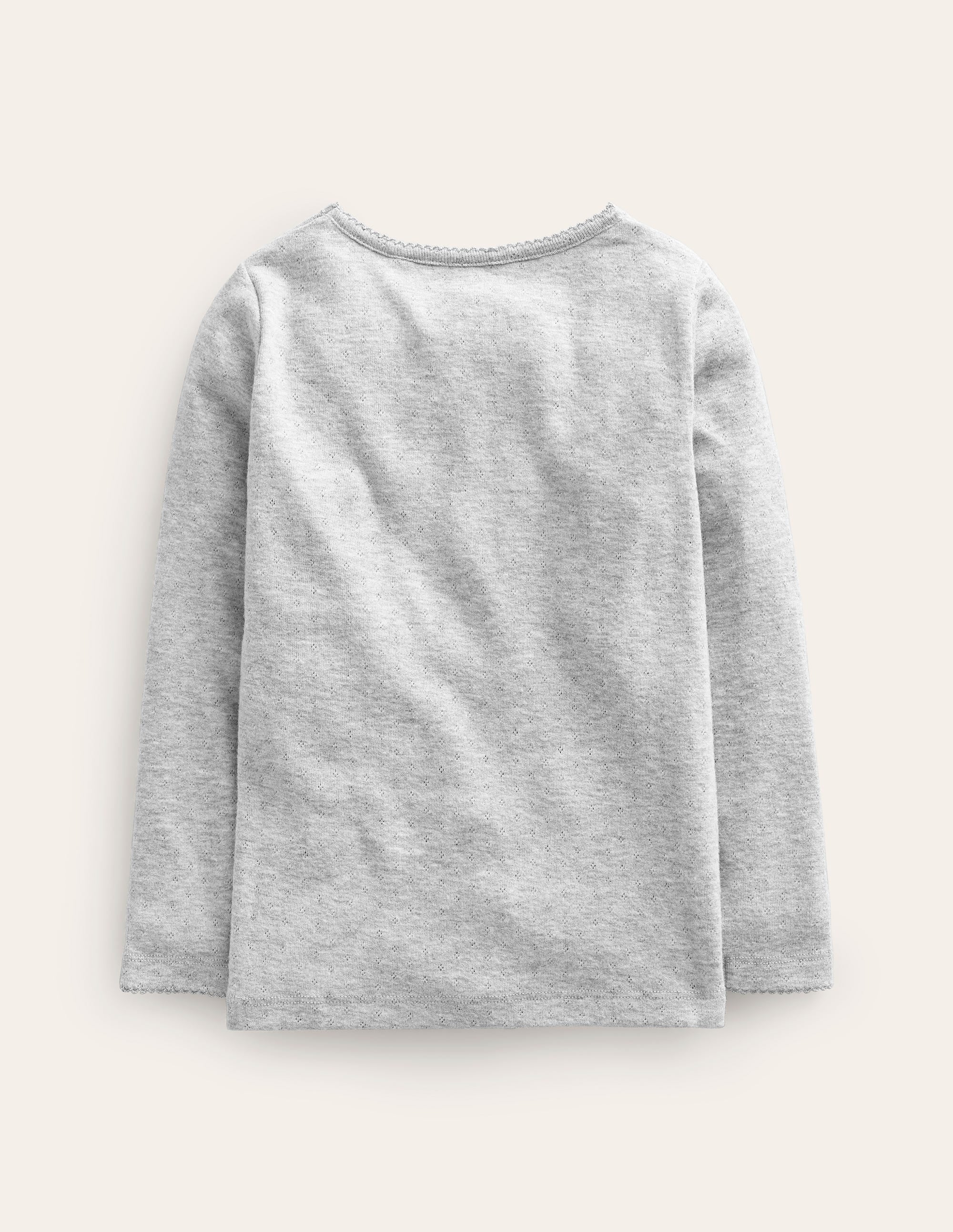  Long Sleeve Pointelle Top-Grey Marl、mySite、ashleygrahame