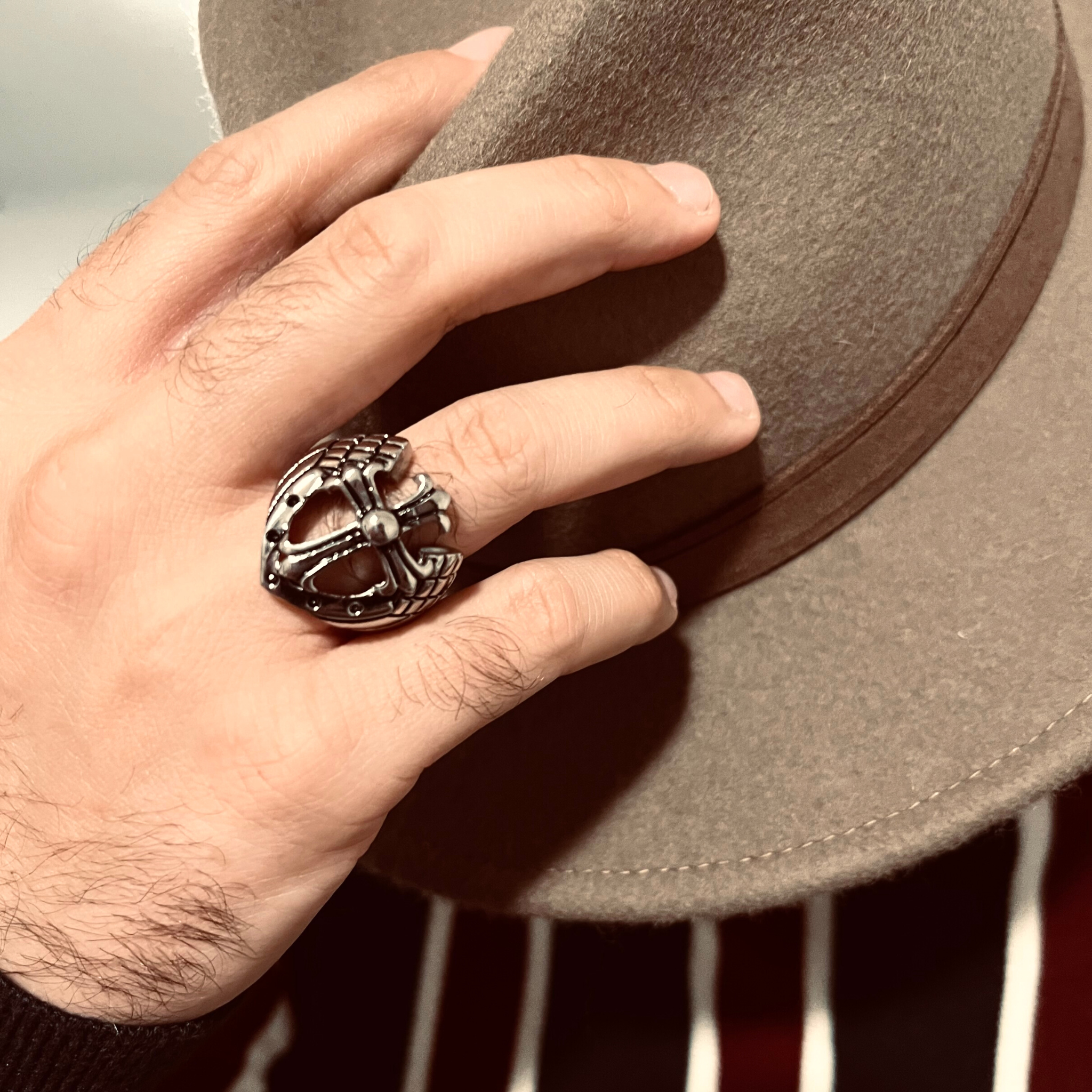 Detailed Cutout Cross Stainless Steel Ring / SCR4018、mySite、dreamappss