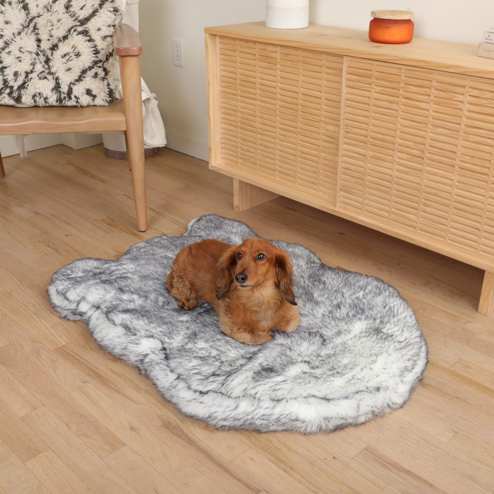 PupRug™ Luxe Faux Fur Orthopedic Dog Bed - Ultra Plush Arctic Fox、mySite、solidvoid