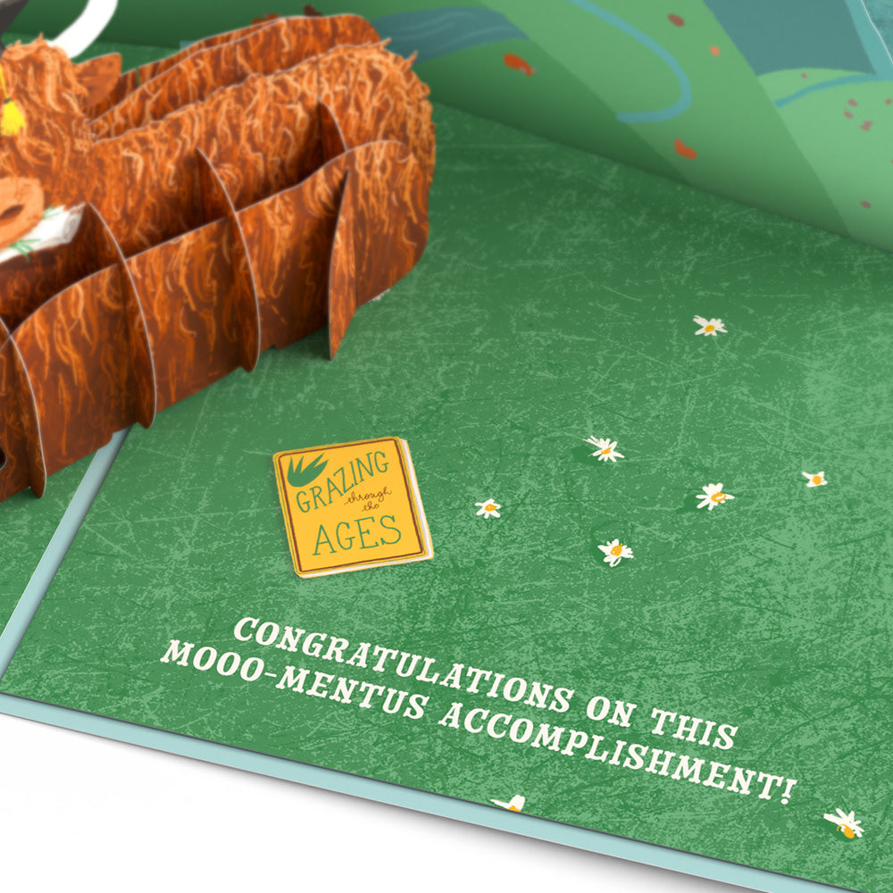 Heard You're Graduating Highland Cow Pop-Up Card、mySite、solidvoid