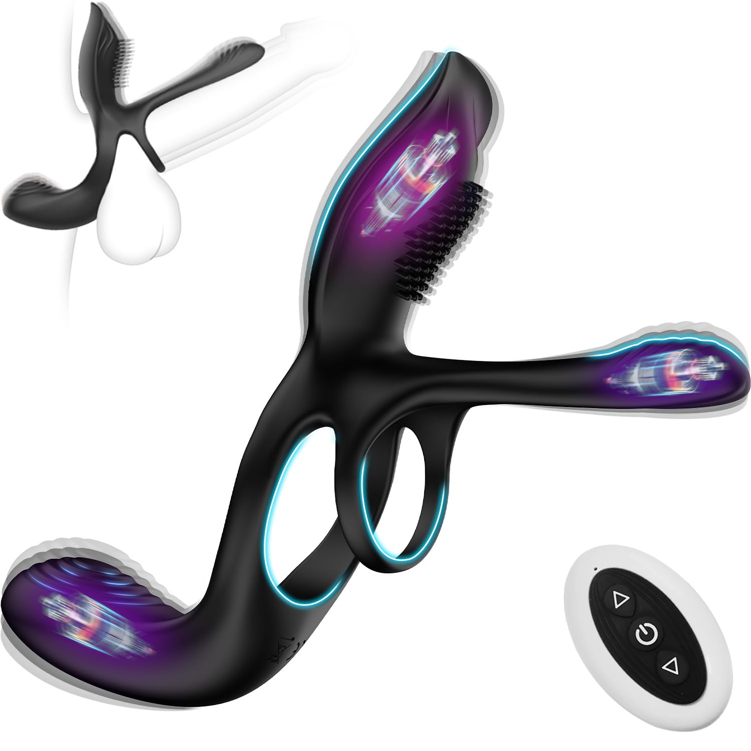 3 Way Lover Vibrating Cock Ring | 2 Motors | Clitoral & Anal Massager | Extra Girth、mySite、bottomscart
