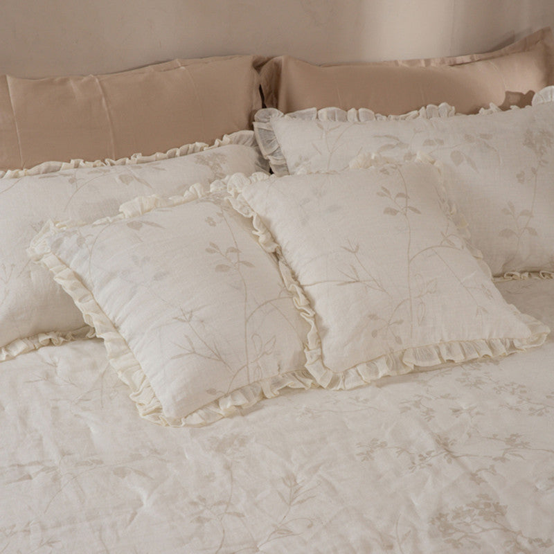 Linen Twilight Ruffle Cushion Cover | Ivory | 45 x 45 cm、mySite、camillekostekn