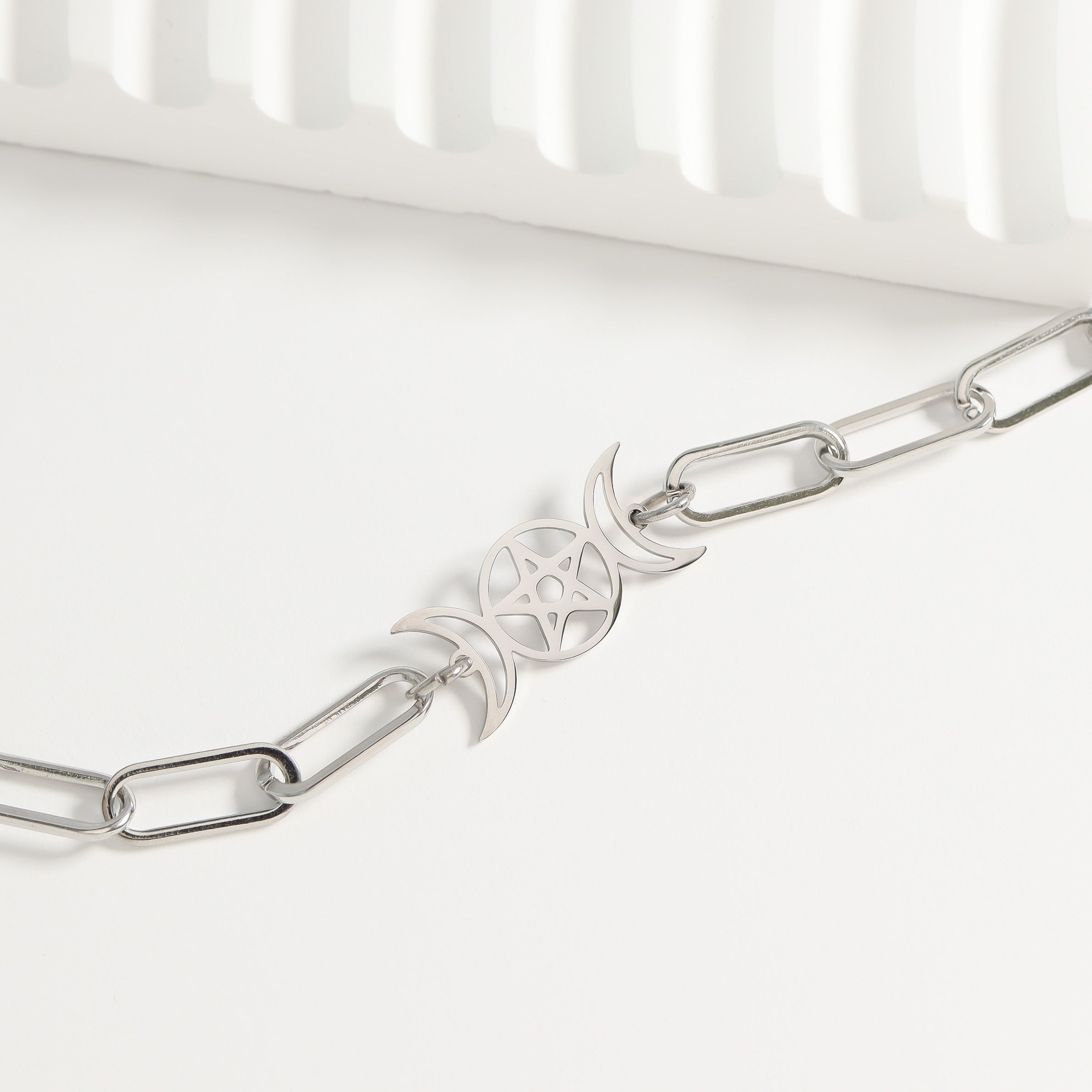 Stainless Steel Paperclip Connector Chain Necklace / CHN0081、mySite、dreamappss