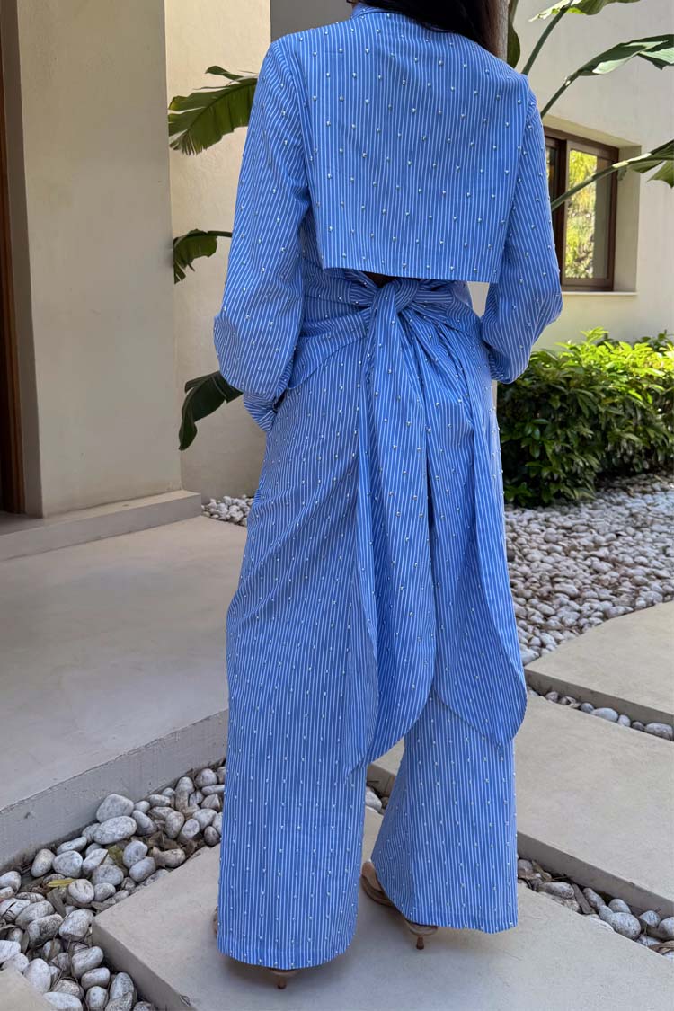 Blue Stripe Tie Back Shirt、mySite、solidvoid