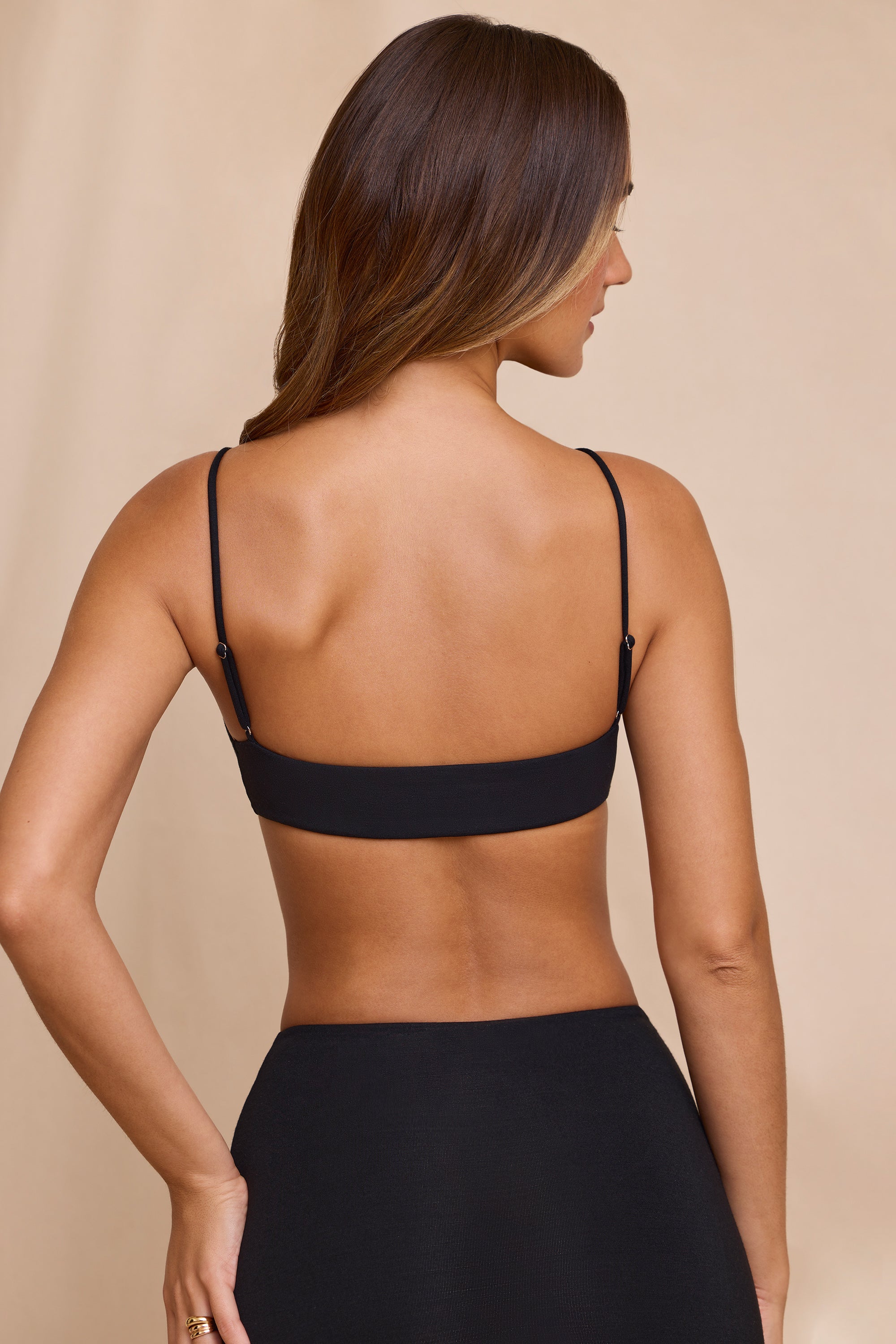 Scoop Neck Bralet in Black、mySite、solidvoid