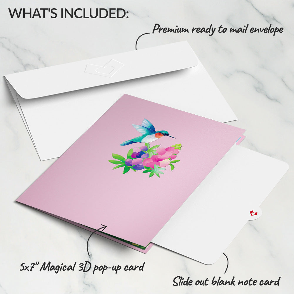 Lupine Hummingbird Pop-Up Card、mySite、solidvoid