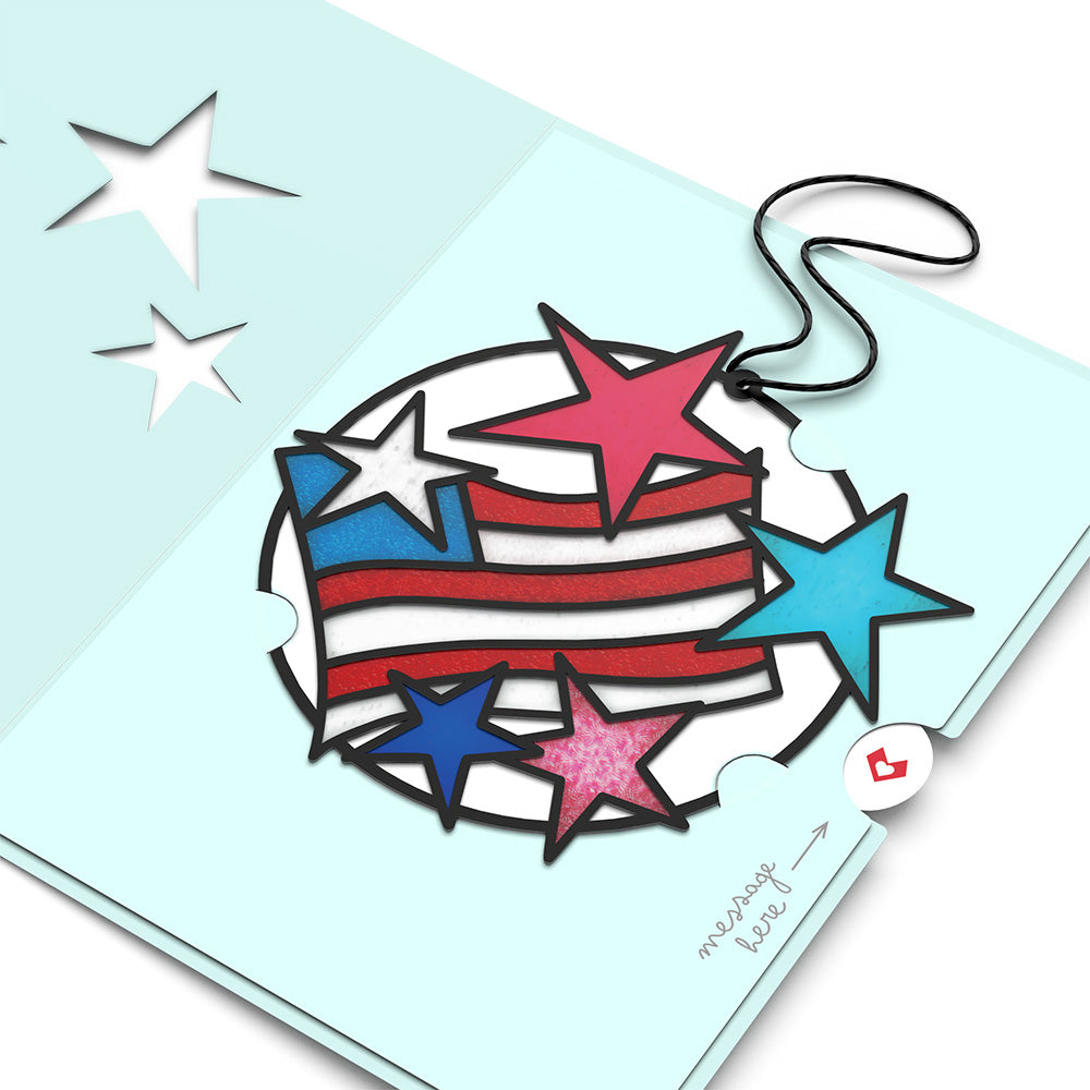 Let Freedom Shine Suncatcher Card、mySite、solidvoid