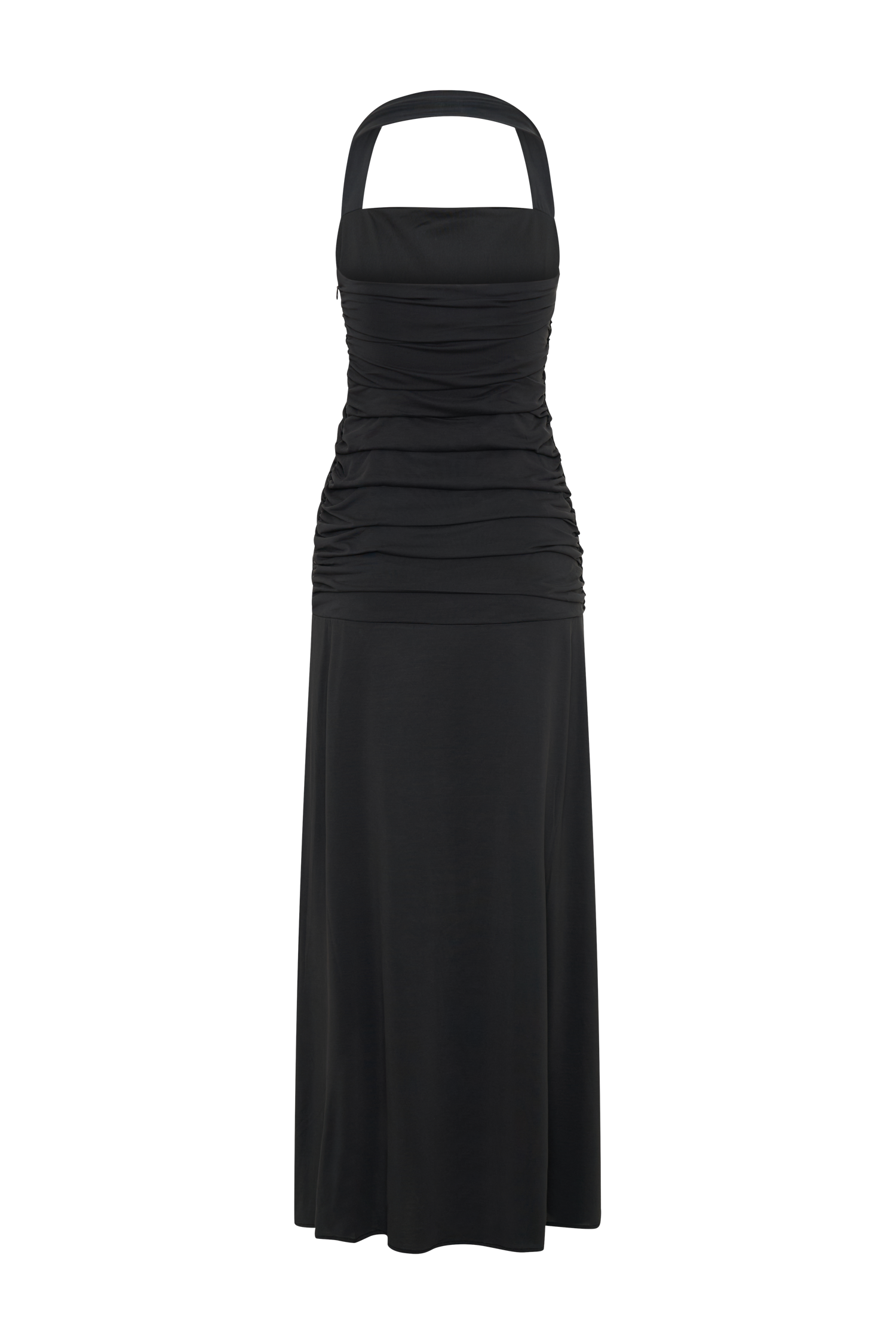 Bentley Peached Jersey Halter Maxi Dress - Black、mySite、solidvoid