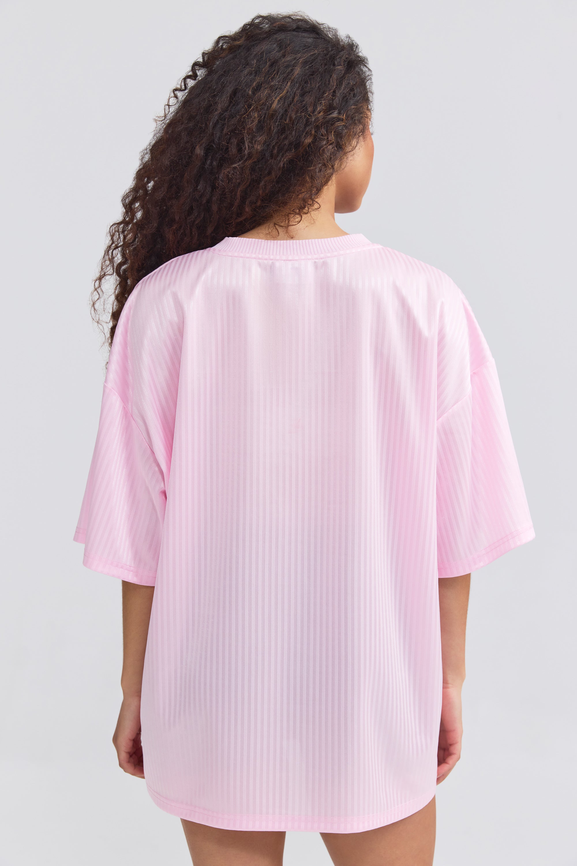 Oversized Piqué T-Shirt in Baby Pink、mySite、solidvoid