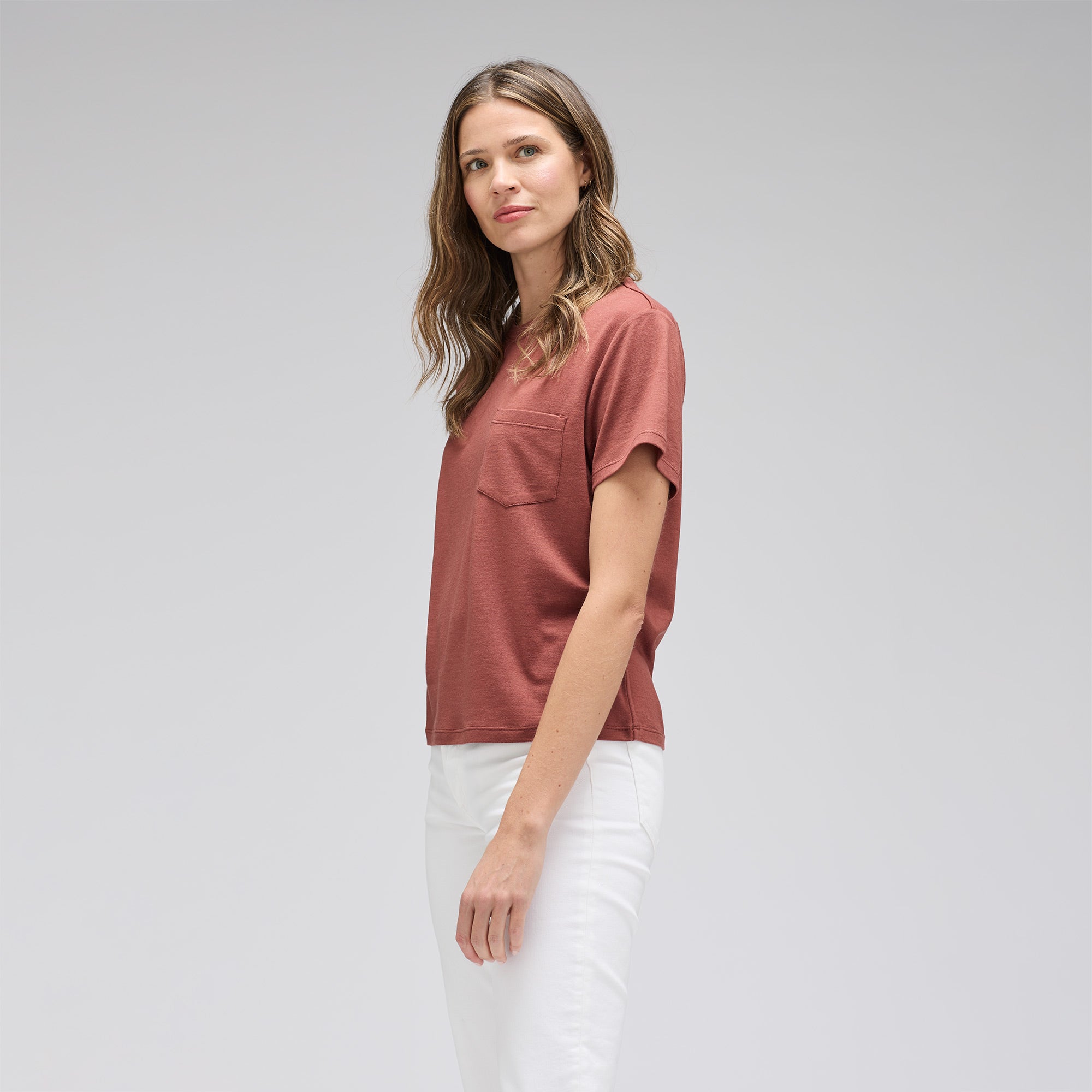 Women's Merino Boxy Pocket Tee、mySite、noshort