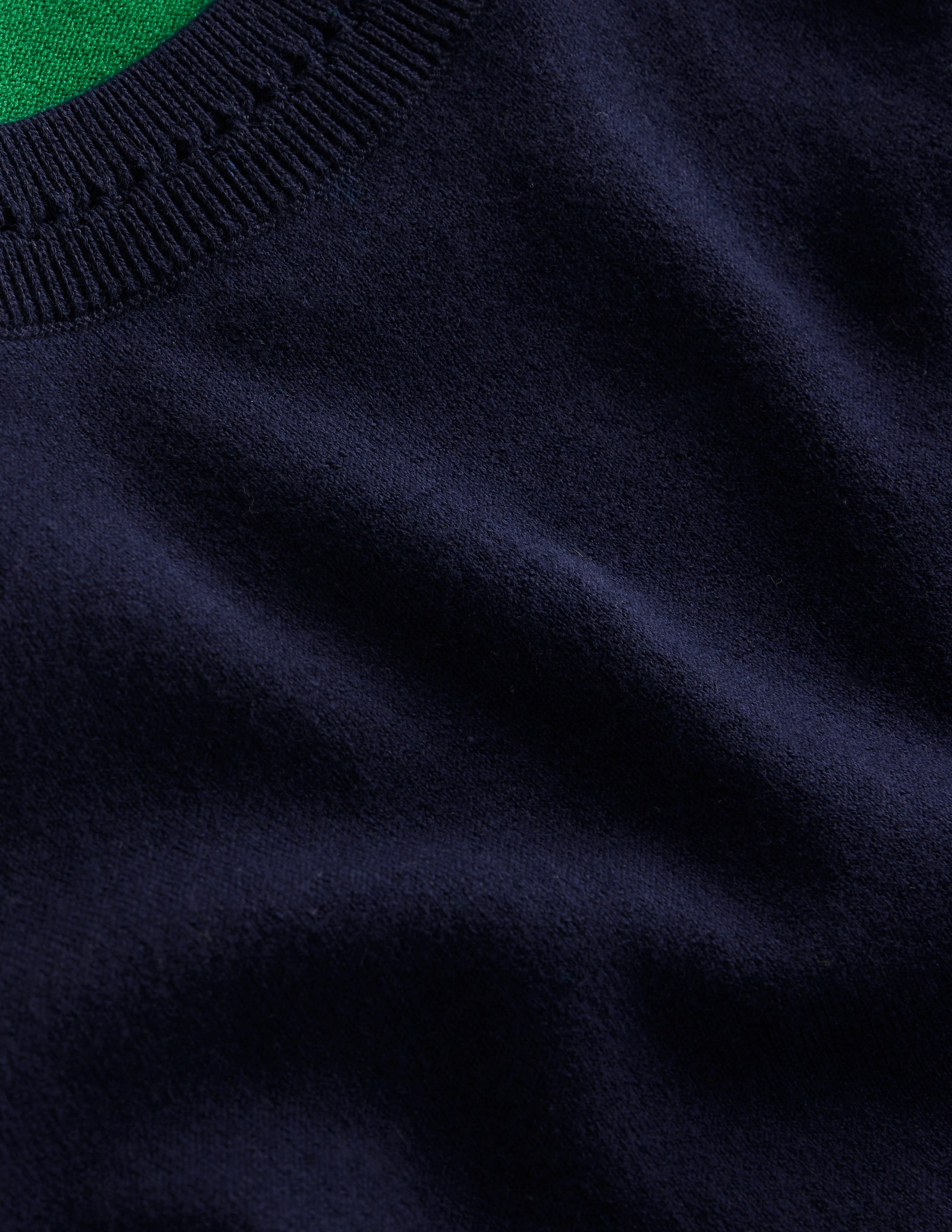  Catriona Cotton Crew T-Shirt-Navy/ Rich Emerald、mySite、ashleygrahame