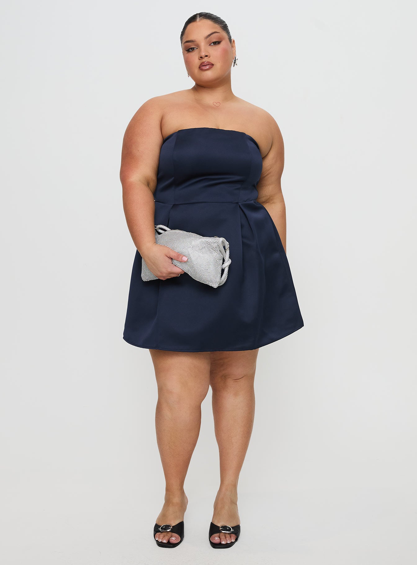 Spader Corset Mini Dress Navy Curve、mySite、solidvoid