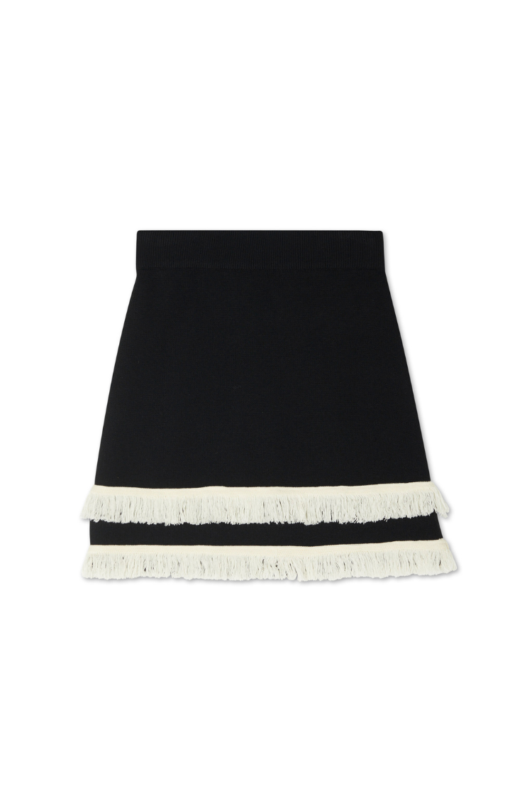 Black and Cream Fringe Jake Skirt、mySite、solidvoid