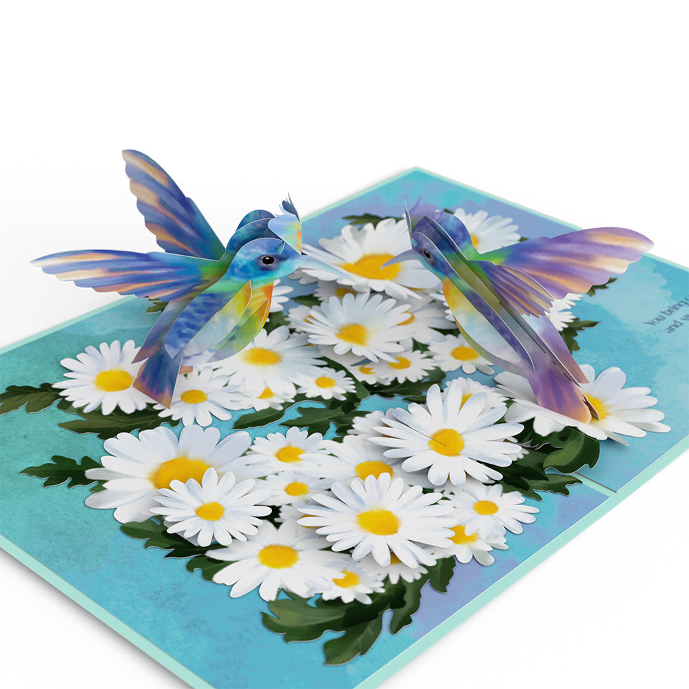 Beloved Grandparents Daisy Patch Hummingbirds Pop-Up Card、mySite、solidvoid