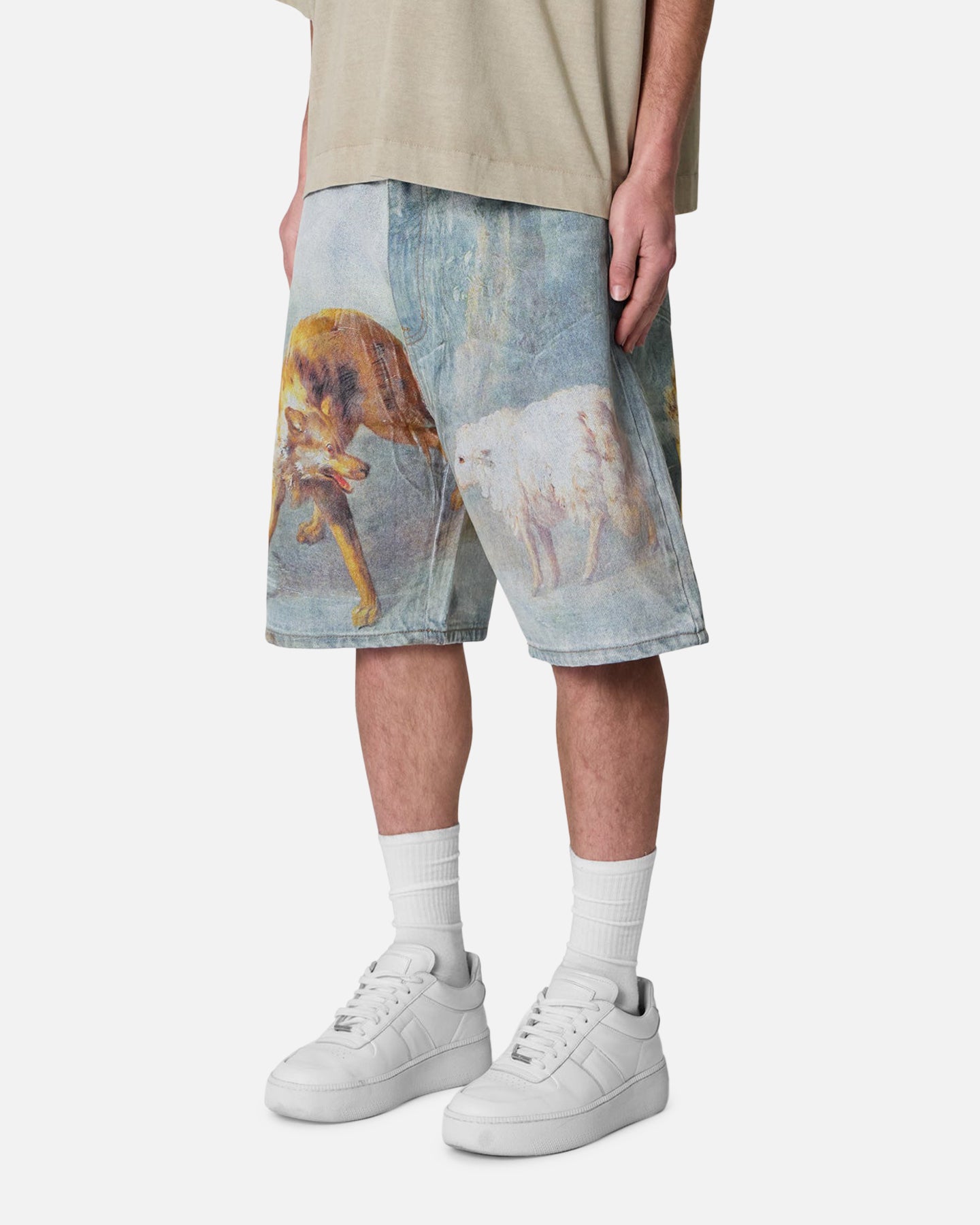 MNML Sheep Hounded Denim Shorts Multi、mySite、zt4zffjzw