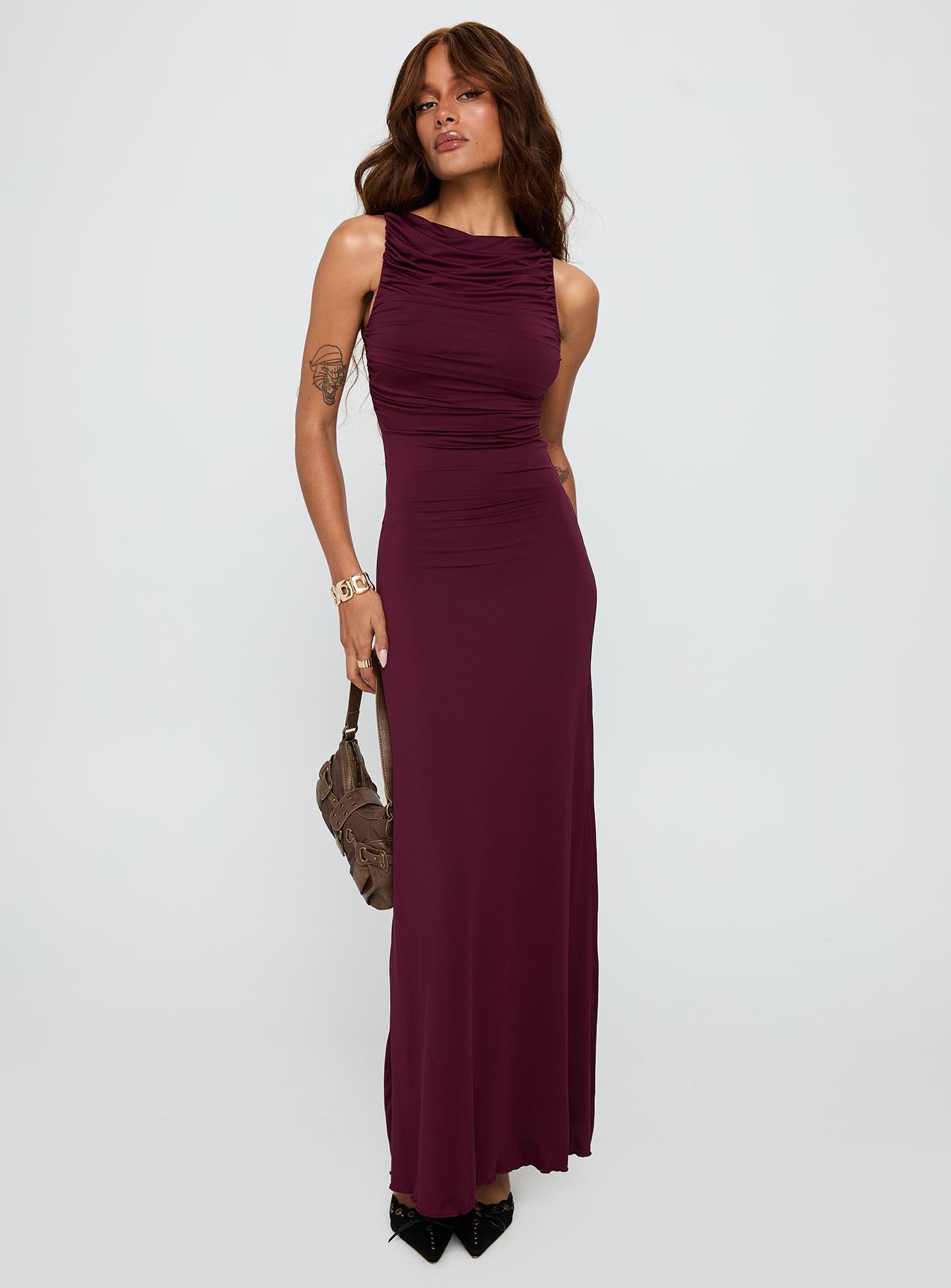 Undeniable Cut Out Maxi Dress Plum、mySite、solidvoid