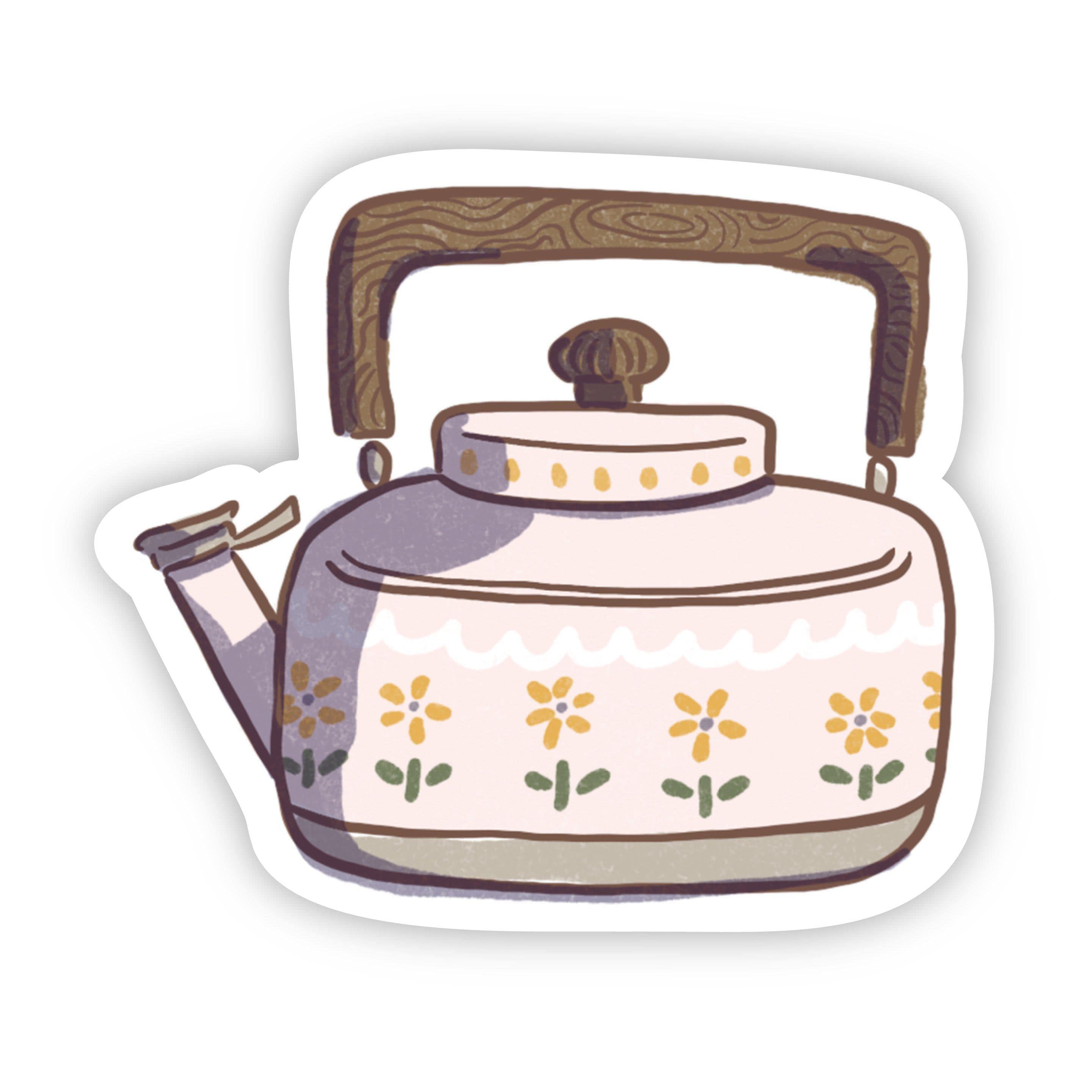  Tea Pot Floral Design Sticker、mySite、elrpsem3k