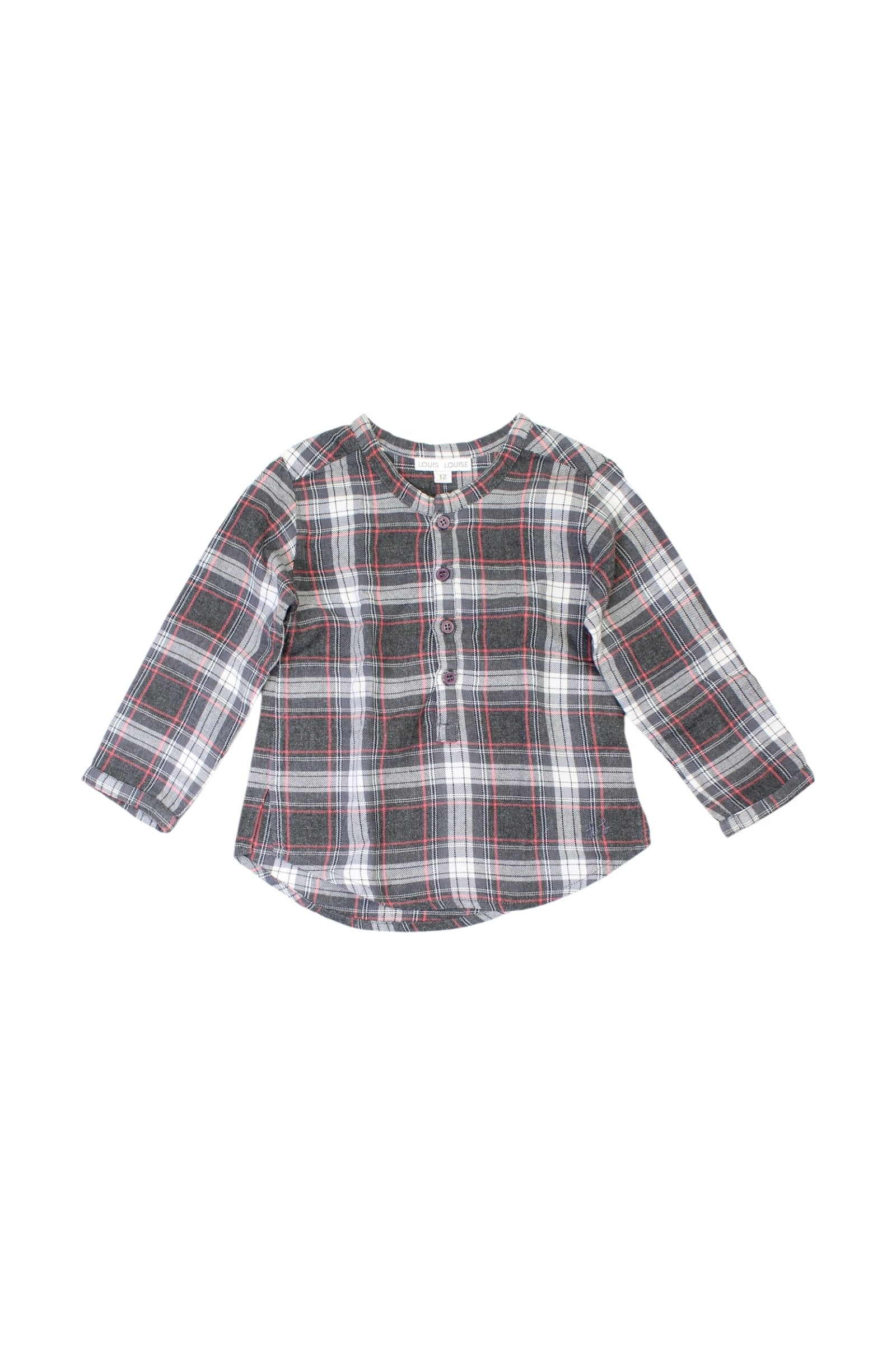 Louis Louise Checkered Long Sleeve Shirt 6-12M、mySite、g9winljtr