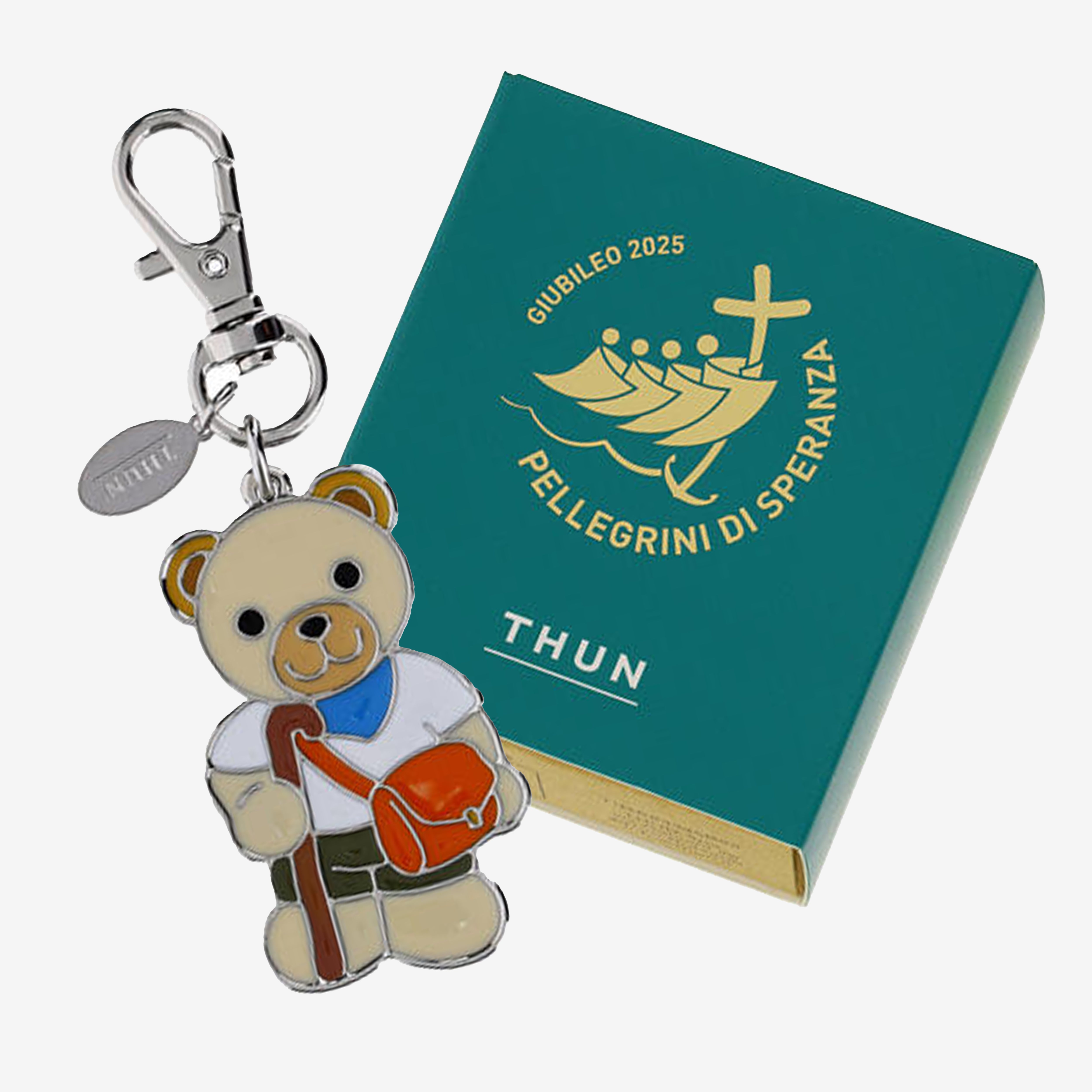 Portachiavi THUN Teddy Pellegrino – Ricordo Giubileo 2025 in Metallo Smaltato、mySite、topwebapps