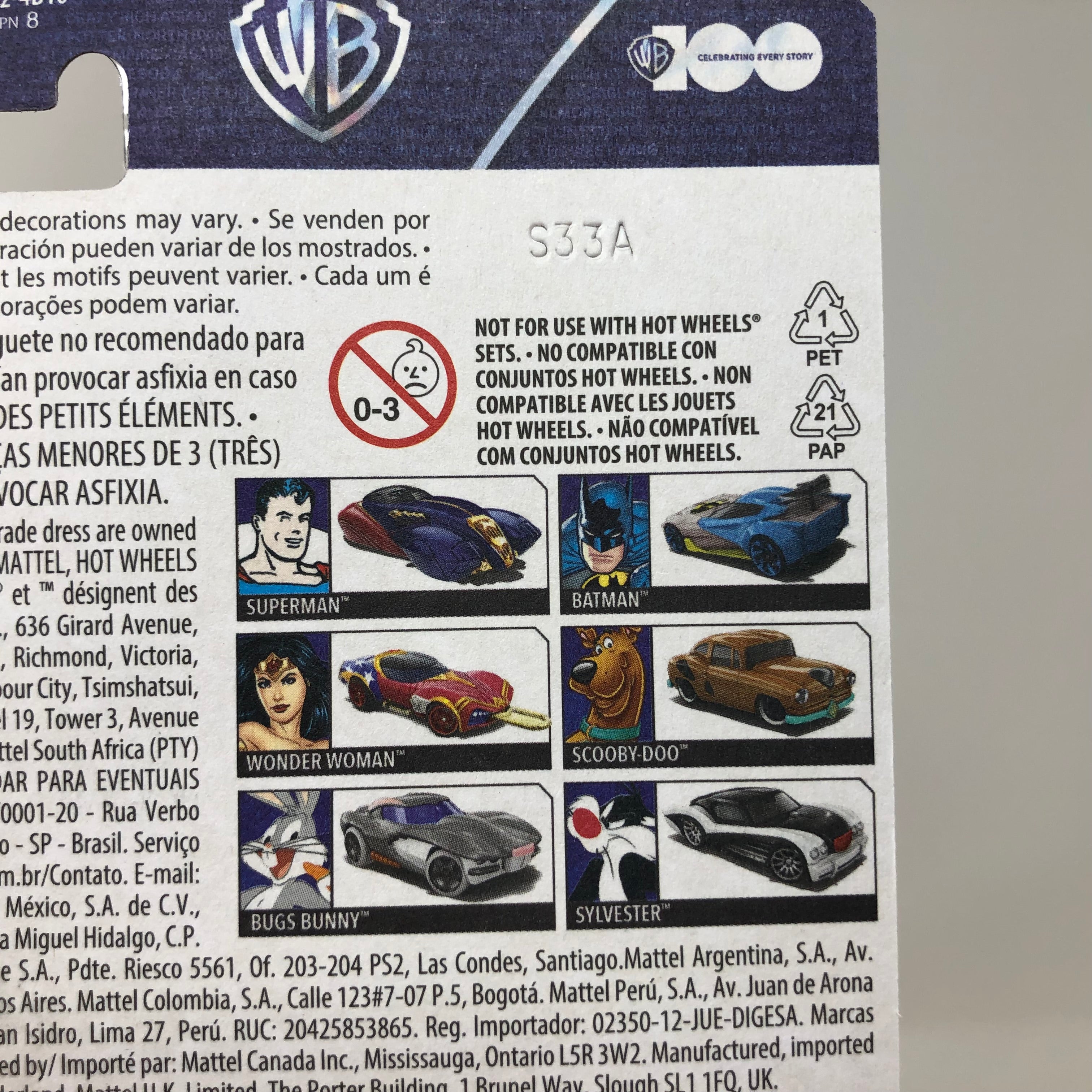 6 Car Set * 2023 Hot Wheels WB Character Cars Case E、mySite、hgirdovlk