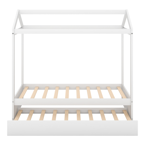 House Bed with Trundle, can be Decorated,White(Old SKU:SM000103AAK)、、casual