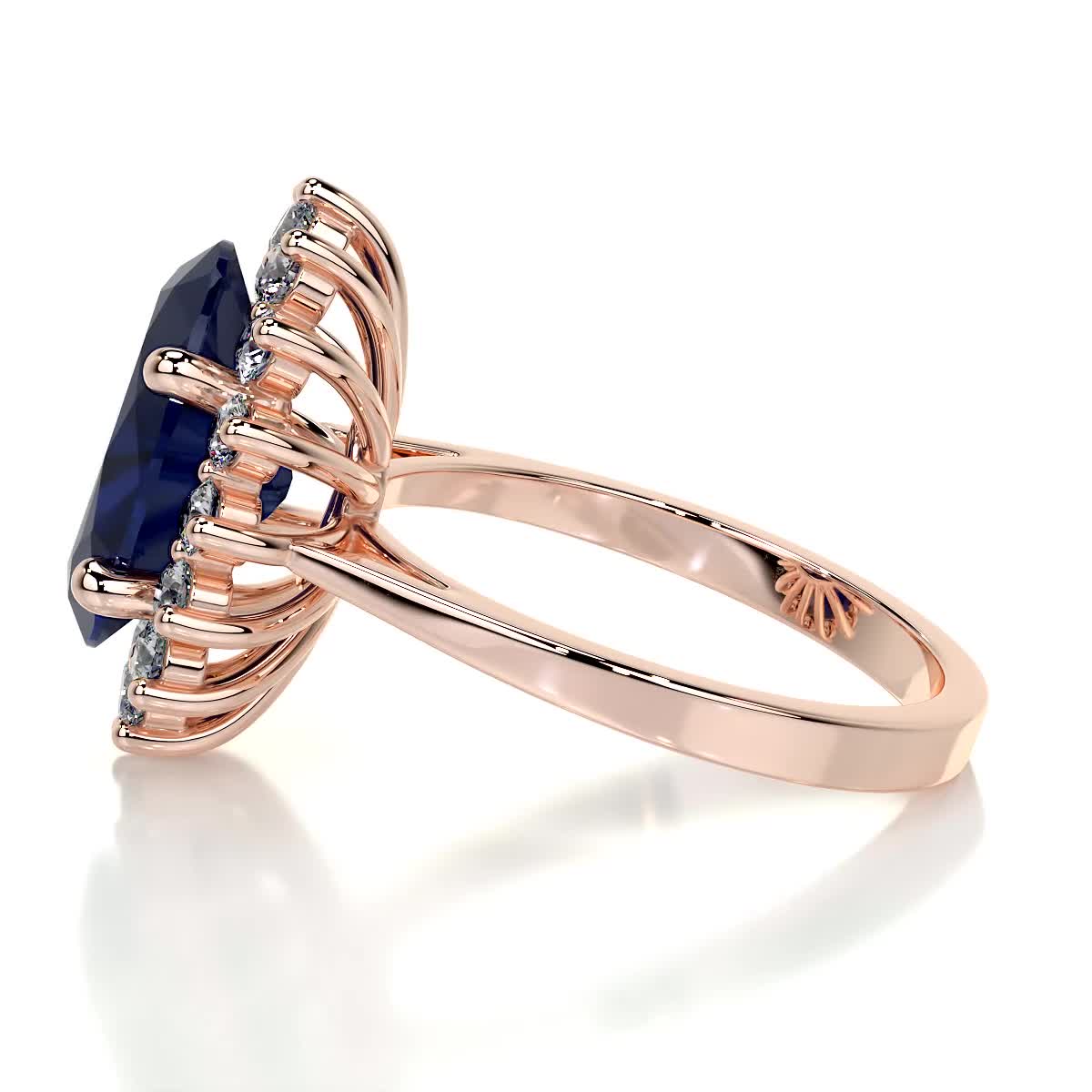 Lyn Gemstone & Diamonds Ring (7 Carat) - 14K Rose Gold、mySite、hinf8tx79