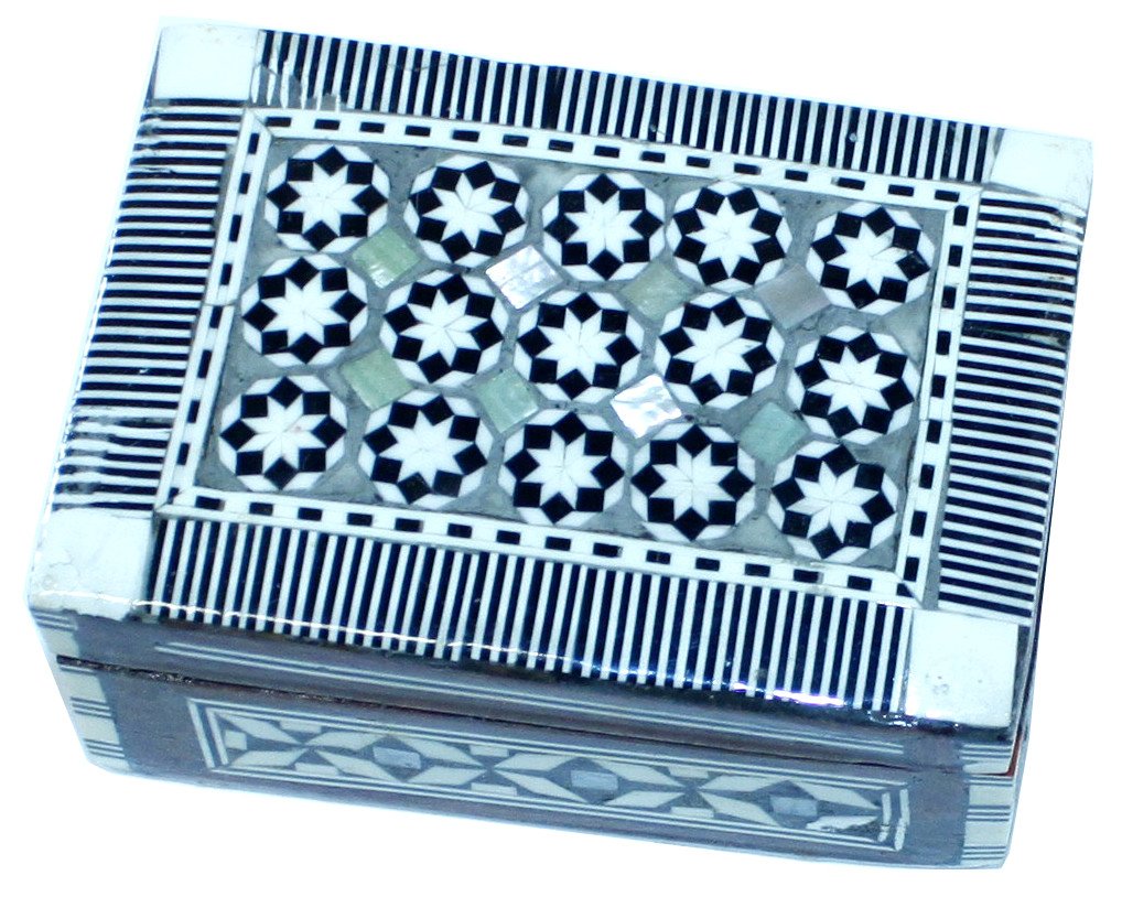  Decorative box - wooden inlaid with Mother of Pearls decorations - rectangular - by Holy Land Market、mySite、elrpsem3k