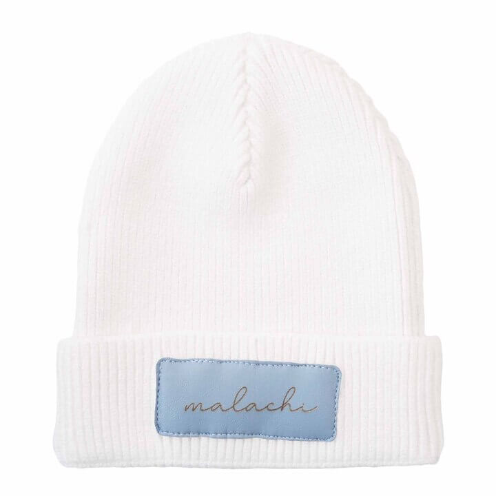 Personalized Leather Patch Beanie | All Colors、mySite、layawaytickets