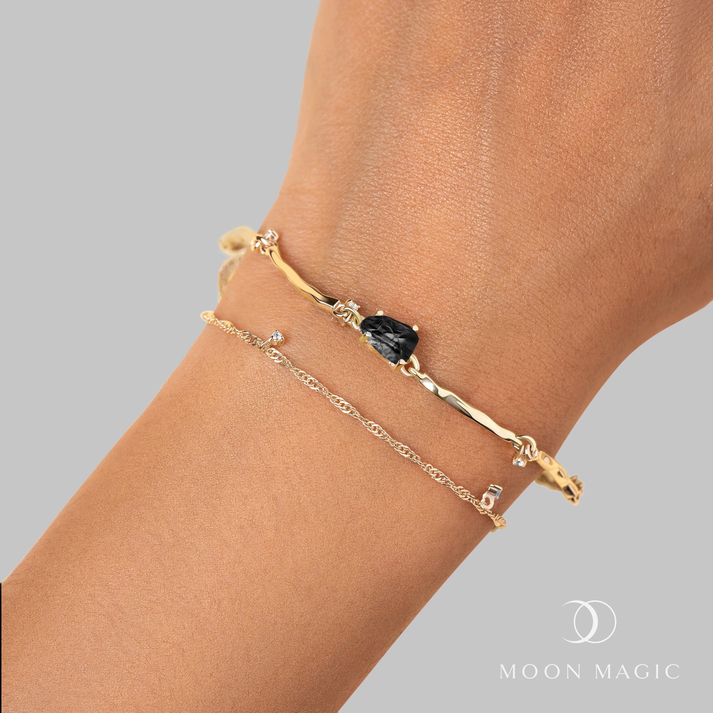 Raw Crystal Bracelet - Flow Black Obsidian、mySite、hinf8tx79