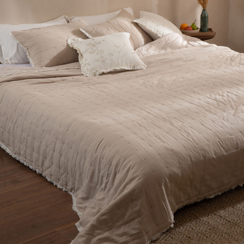 Linen Twilight Ruffle Cushion Cover | Ivory | 45 x 45 cm、mySite、camillekostekn