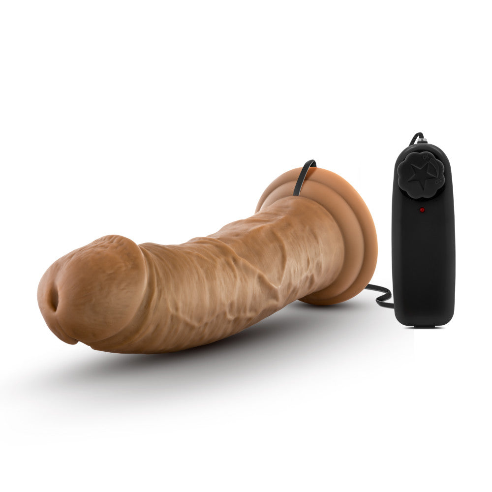 Dr. Skin By Blush® | Dr. Joe Realistic Mocha 8-Inch Long Remote Control Vibrating Dildo With Suction Cup Base、mySite、bottomscart