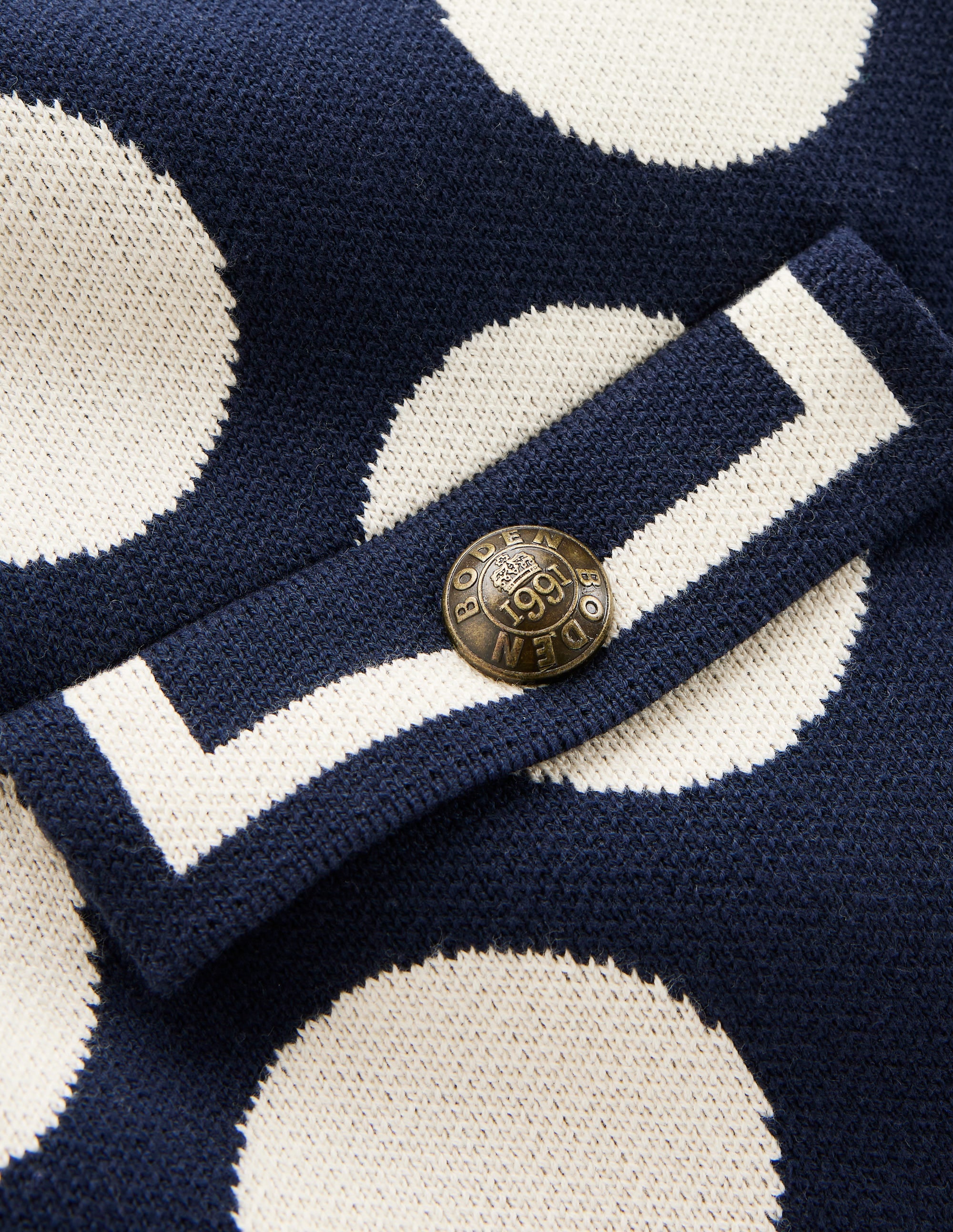  Holly Knitted Jacket-French Navy, Large Ivory Spot、mySite、ashleygrahame