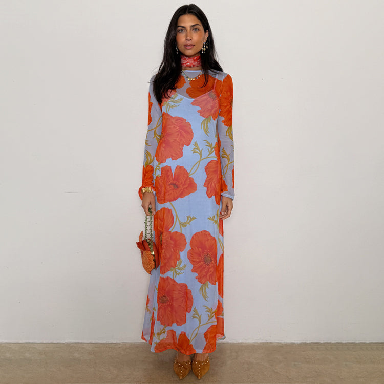 Blue Poppy Aria Mesh Dress、mySite、solidvoid